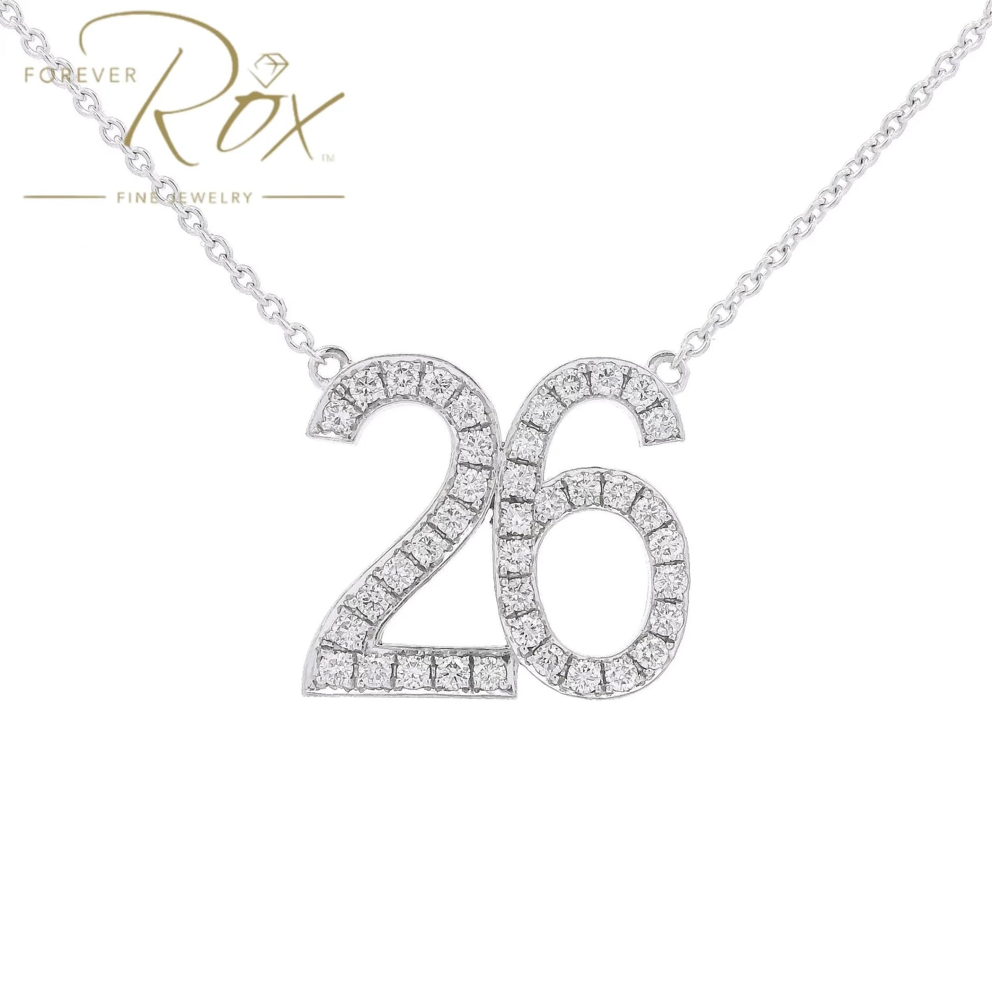 Custom 26 Number Diamond Pendant - Forever Rox