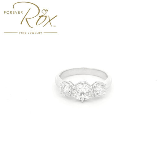Custom 3 Diamond Milgrain Bezel Wedding Ring - Forever Rox Fine Jewelry