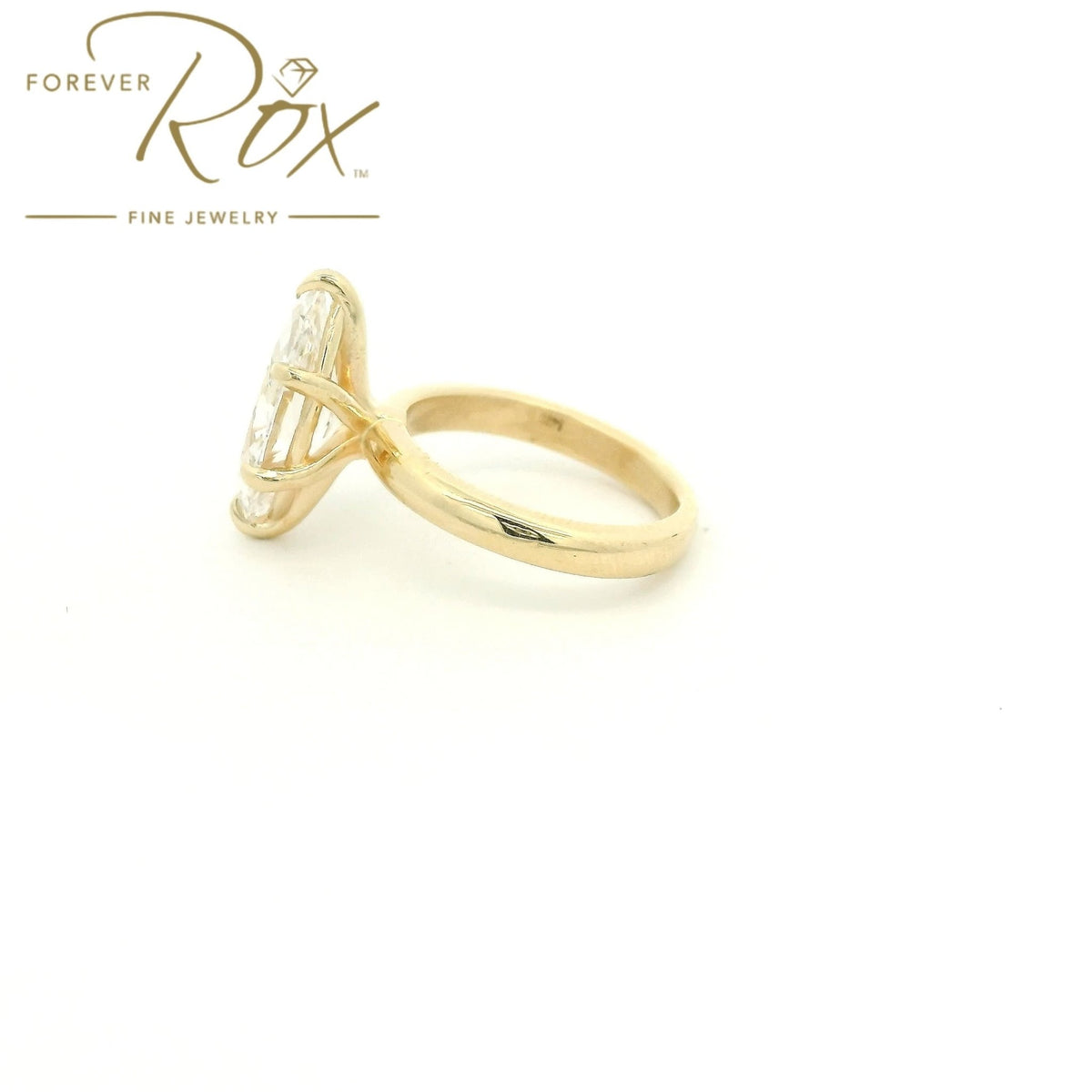 Custom 3.07ct F VVS2 Marquise Cut Diamond Solitaire Ring - Forever Rox Fine Jewelry