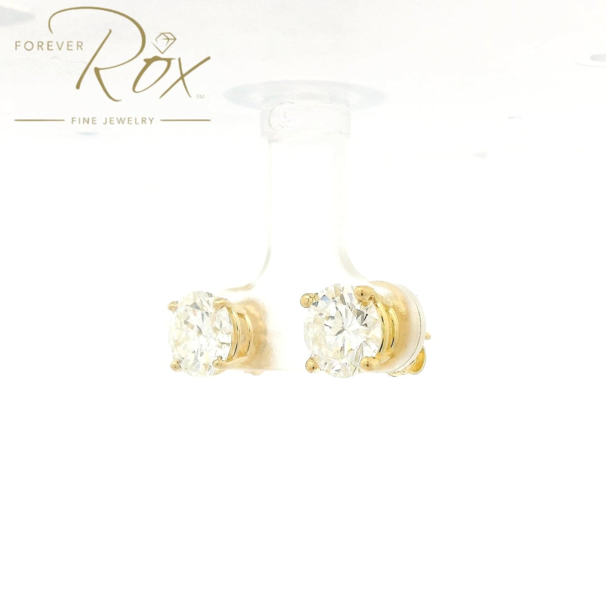 Custom 3.57ctw Round Cut Diamond Studs - Forever Rox Fine Jewelry