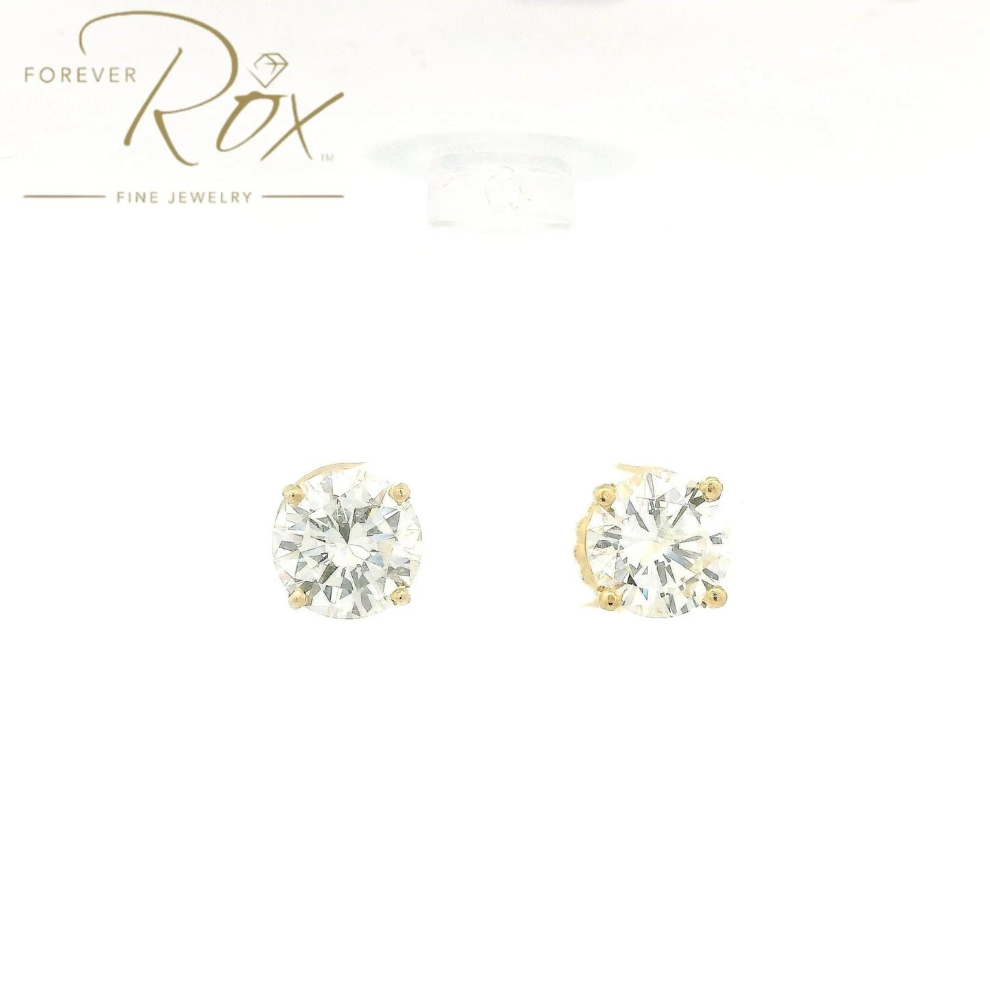 Custom 3.57ctw Round Cut Diamond Studs - Forever Rox Fine Jewelry