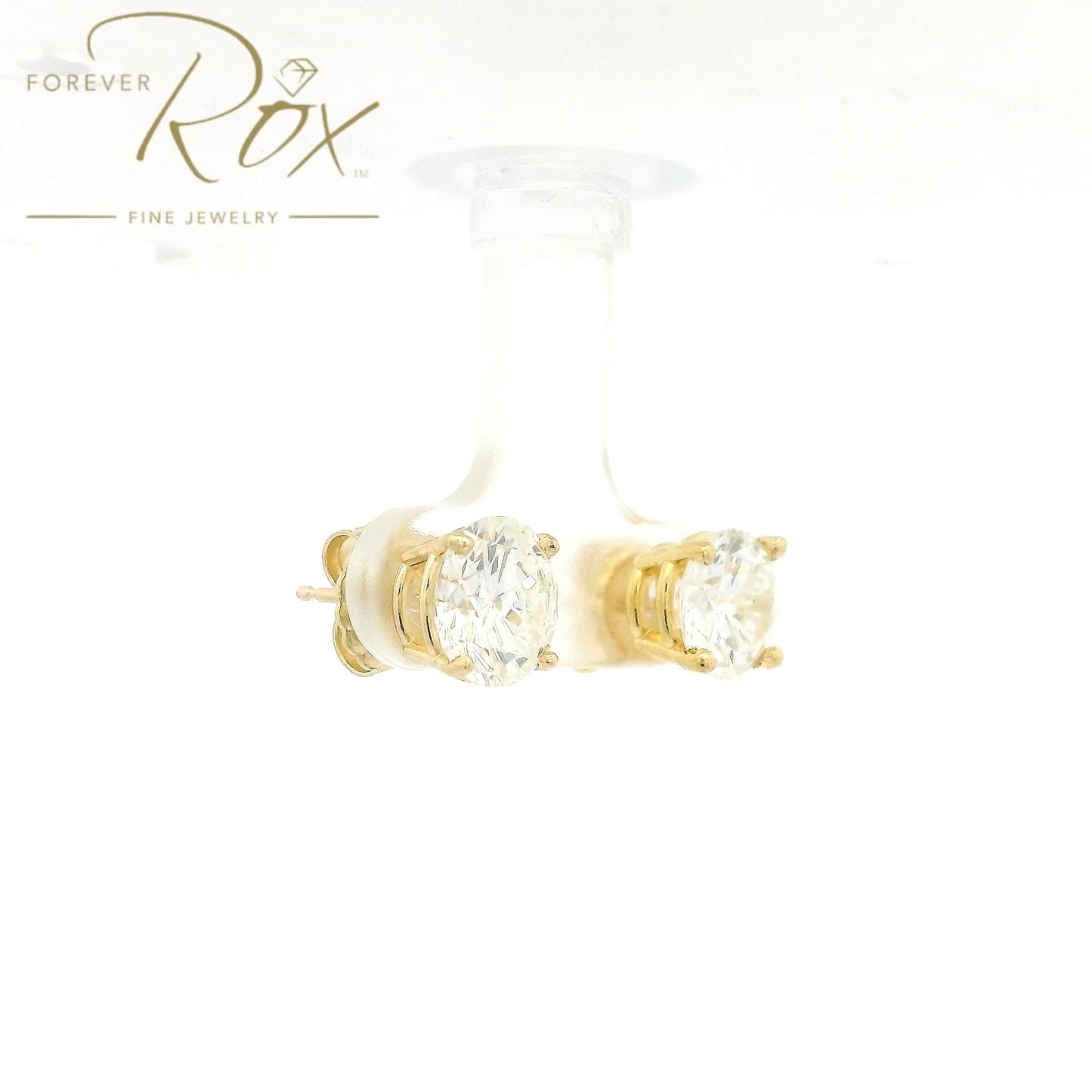 Custom 3.57ctw Round Cut Diamond Studs - Forever Rox Fine Jewelry
