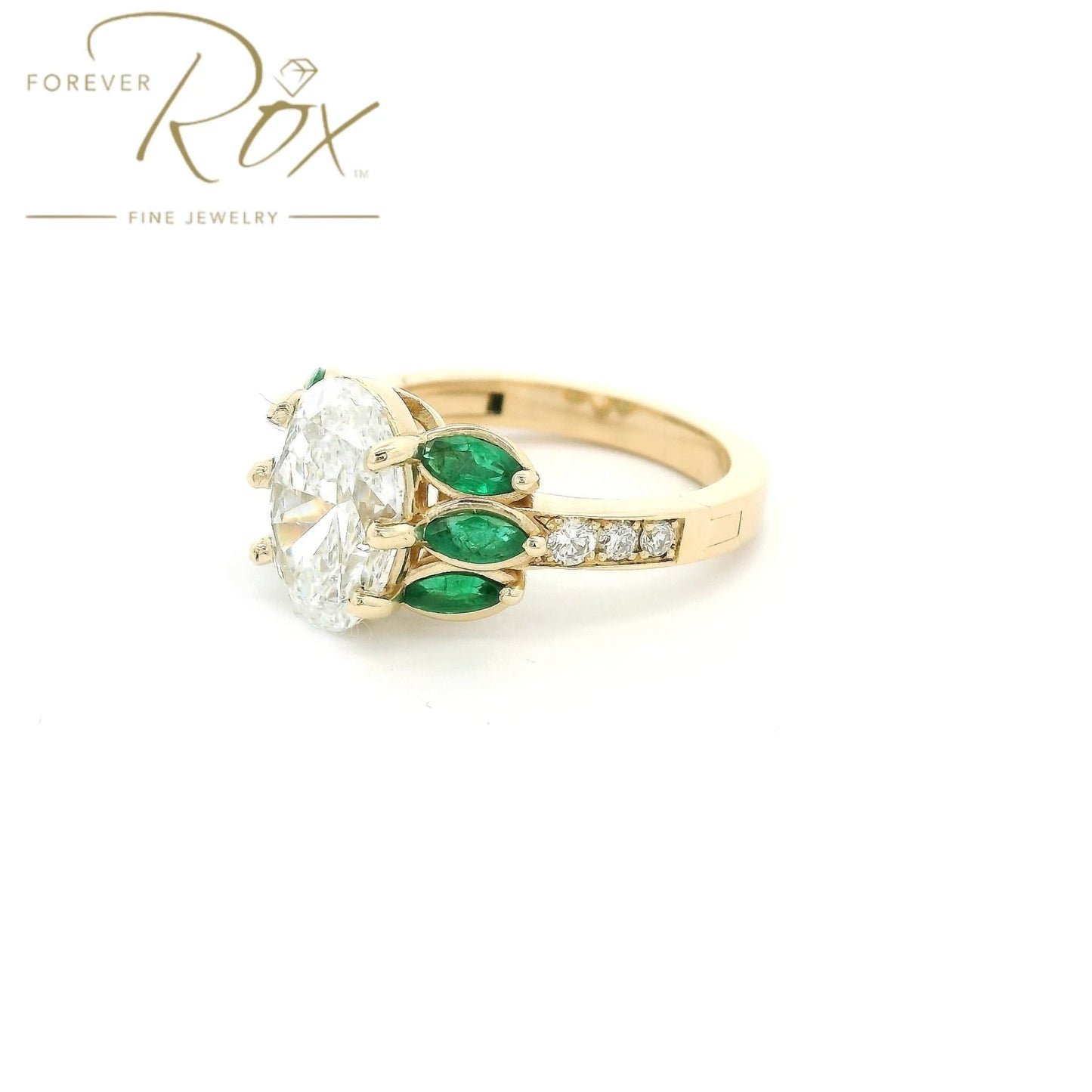 Custom 3+ct Diamond & Emerald Ring - Forever Rox