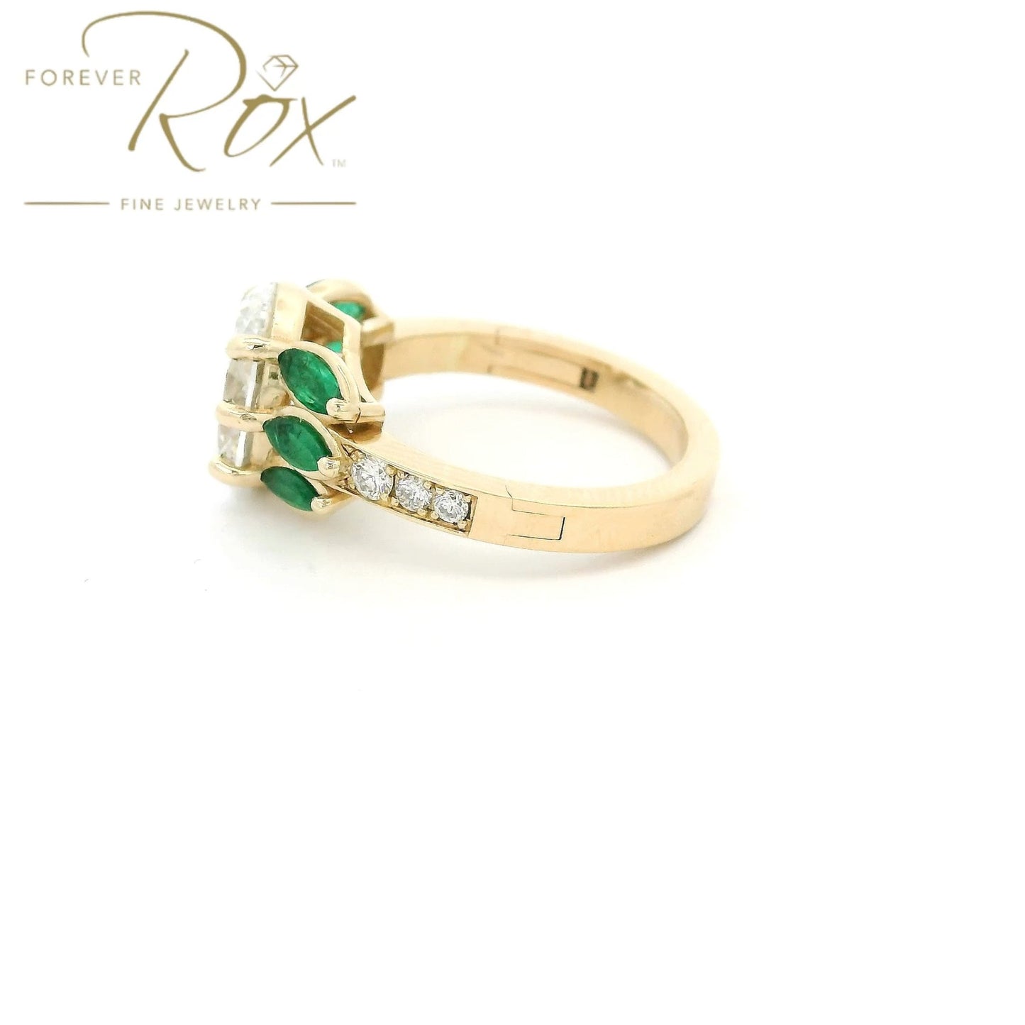 Custom 3+ct Diamond & Emerald Ring - Forever Rox