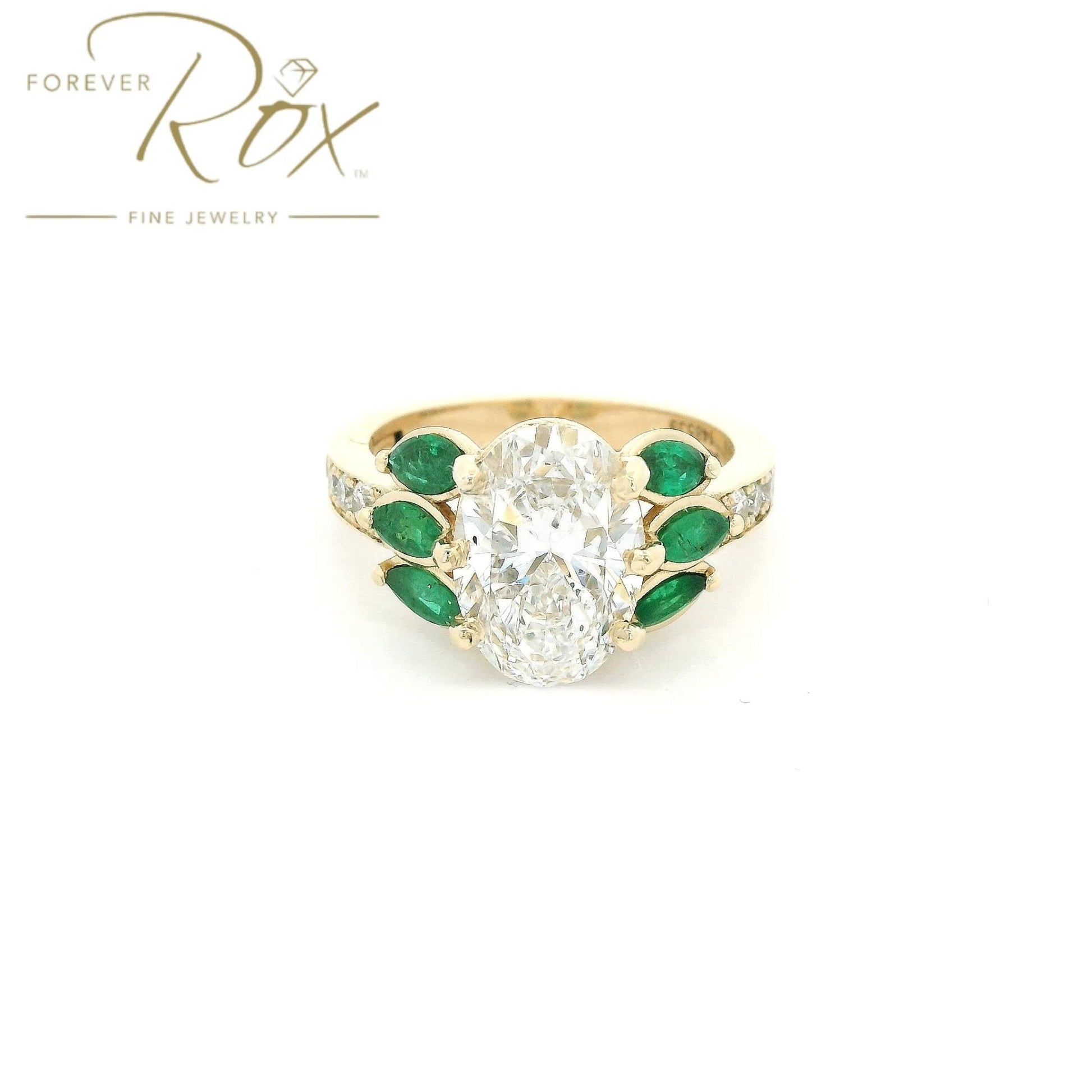 Custom 3+ct Diamond & Emerald Ring - Forever Rox