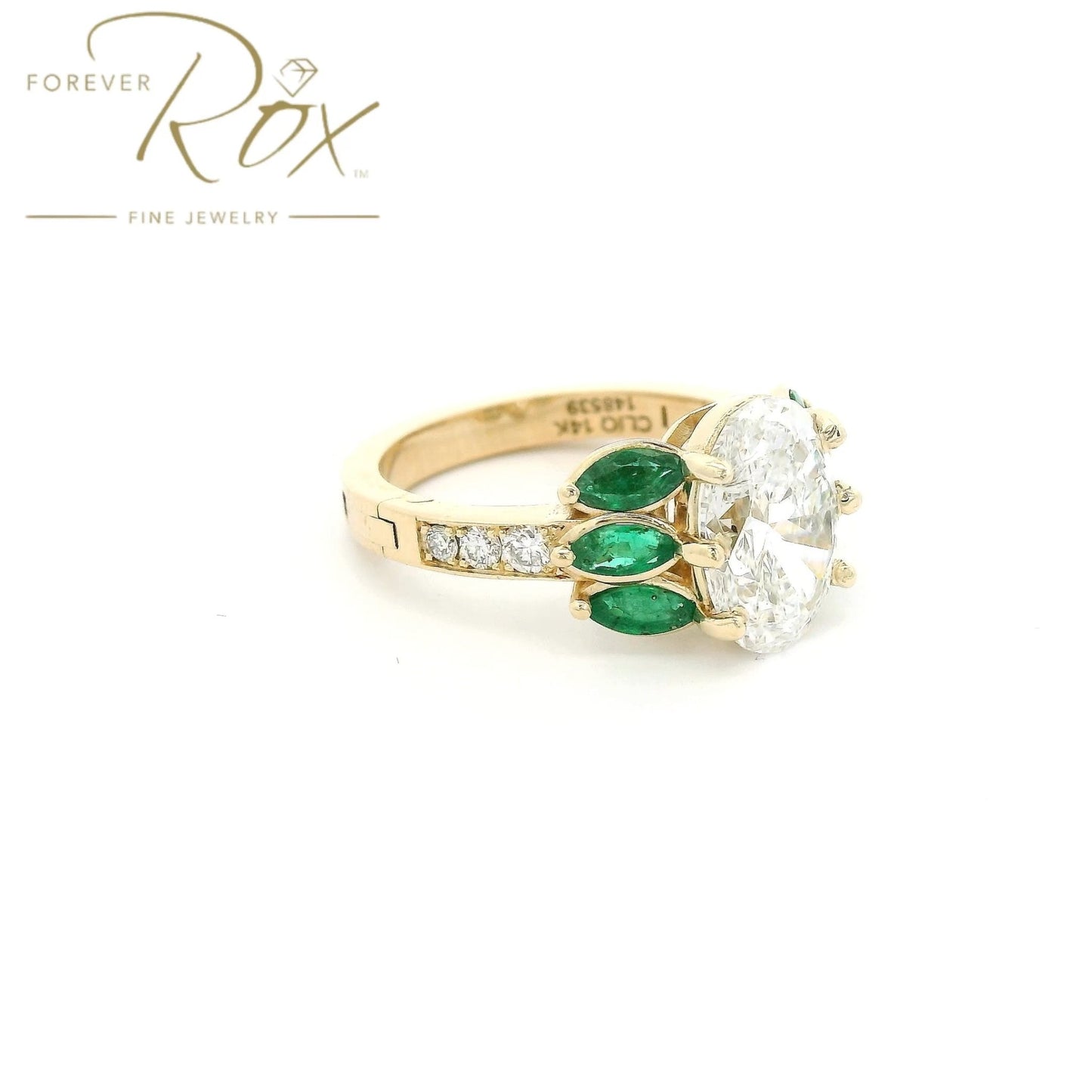 Custom 3+ct Diamond & Emerald Ring - Forever Rox