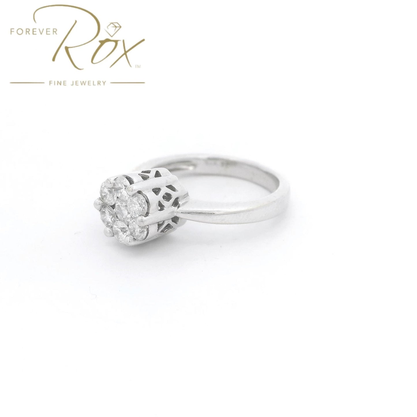 Custom Cluster Set 7 Round Cut DIamond Bridal Ring - Forever Rox Fine Jewelry