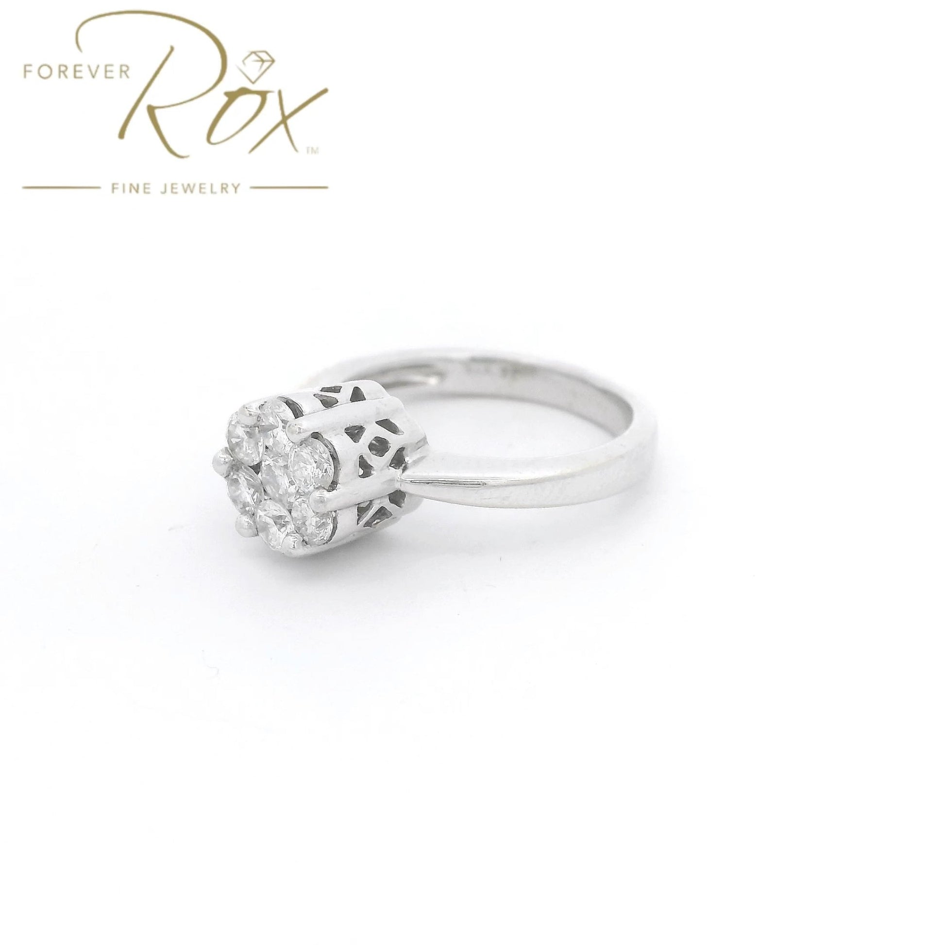 Custom Cluster Set 7 Round Cut DIamond Bridal Ring - Forever Rox Fine Jewelry
