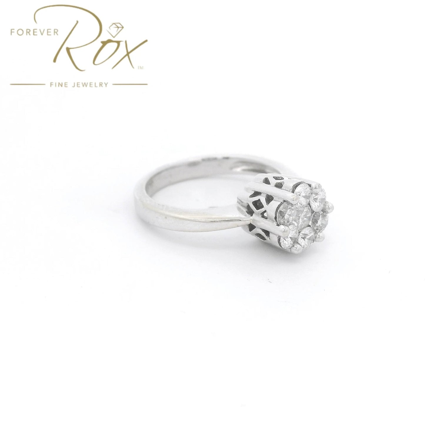 Custom Cluster Set 7 Round Cut DIamond Bridal Ring - Forever Rox Fine Jewelry