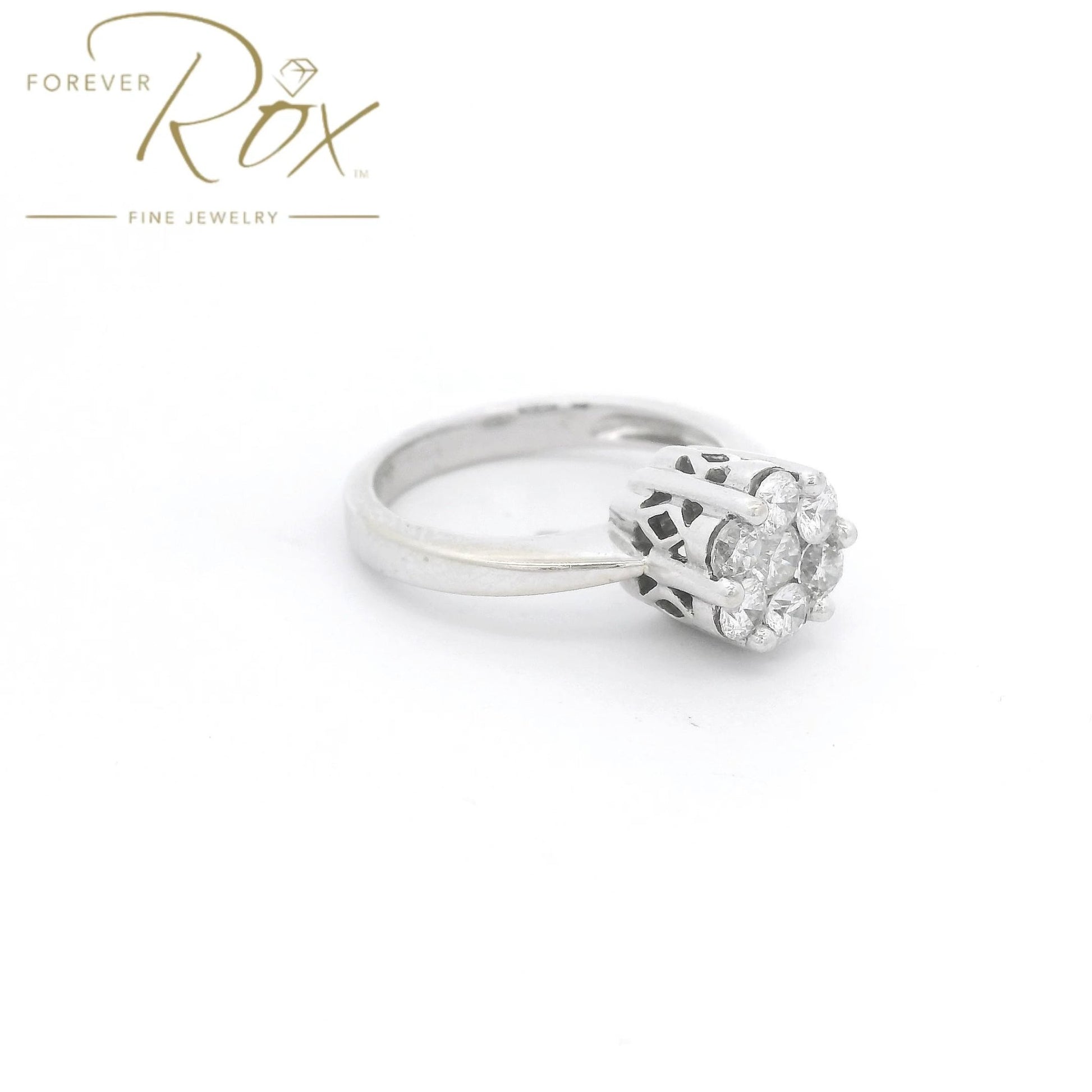 Custom Cluster Set 7 Round Cut DIamond Bridal Ring - Forever Rox Fine Jewelry