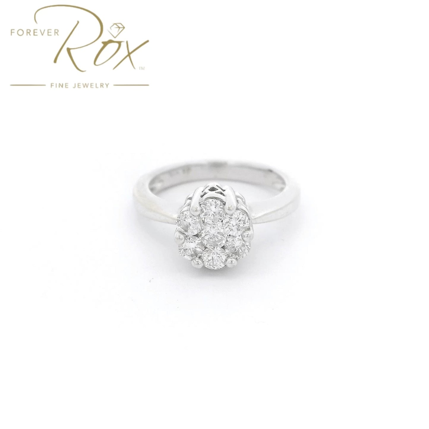 Custom Cluster Set 7 Round Cut DIamond Bridal Ring - Forever Rox Fine Jewelry