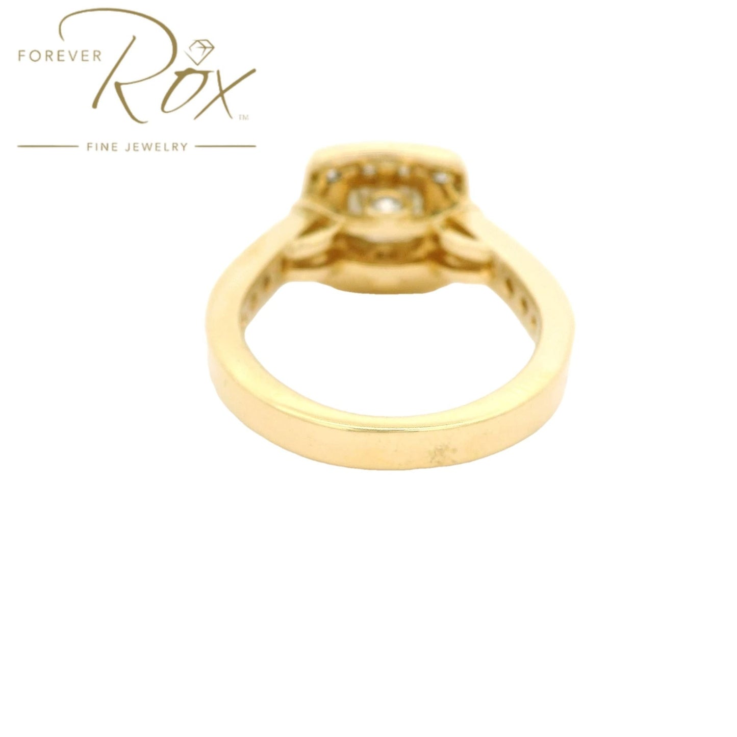 Custom Diamond Wedding Ring With a Diamond Halo & Down The Shank - Forever Rox