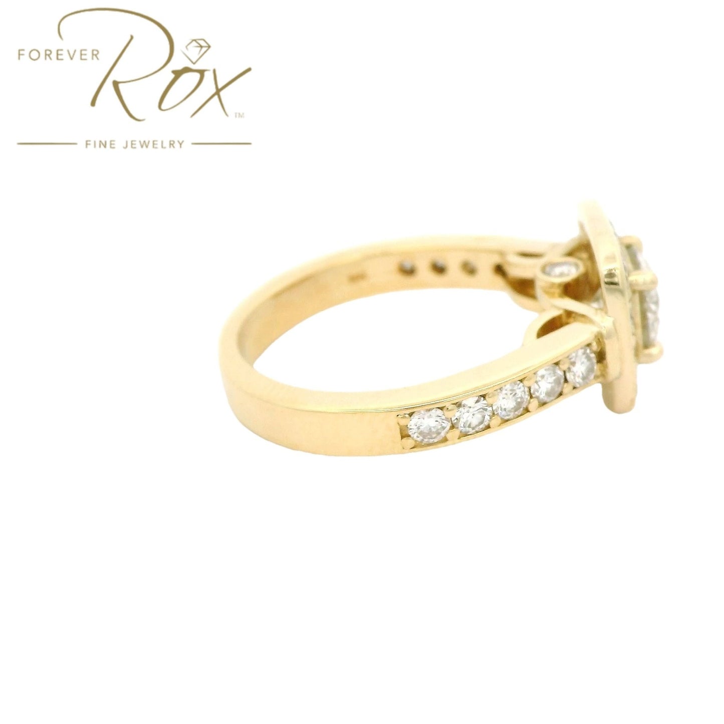 Custom Diamond Wedding Ring With a Diamond Halo & Down The Shank - Forever Rox