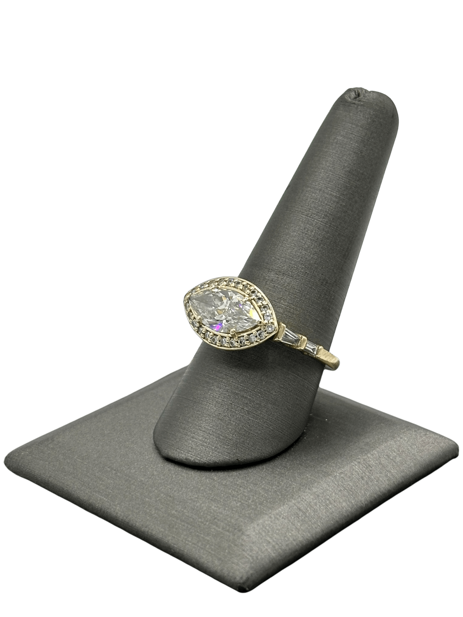 Custom East To West Marquise Diamond Ring With Round & Baguette Diamonds - Forever Rox