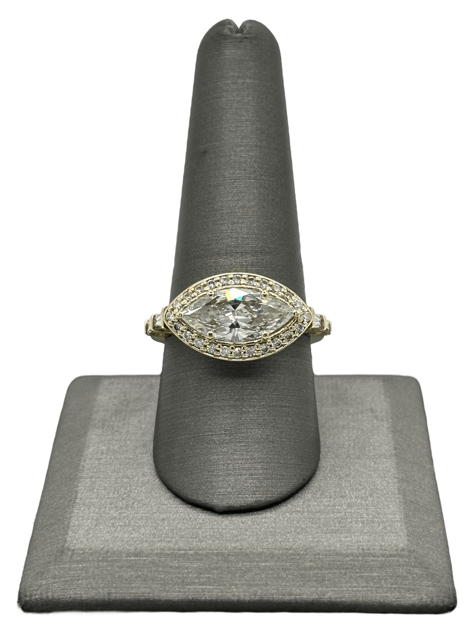 Custom East To West Marquise Diamond Ring With Round & Baguette Diamonds - Forever Rox