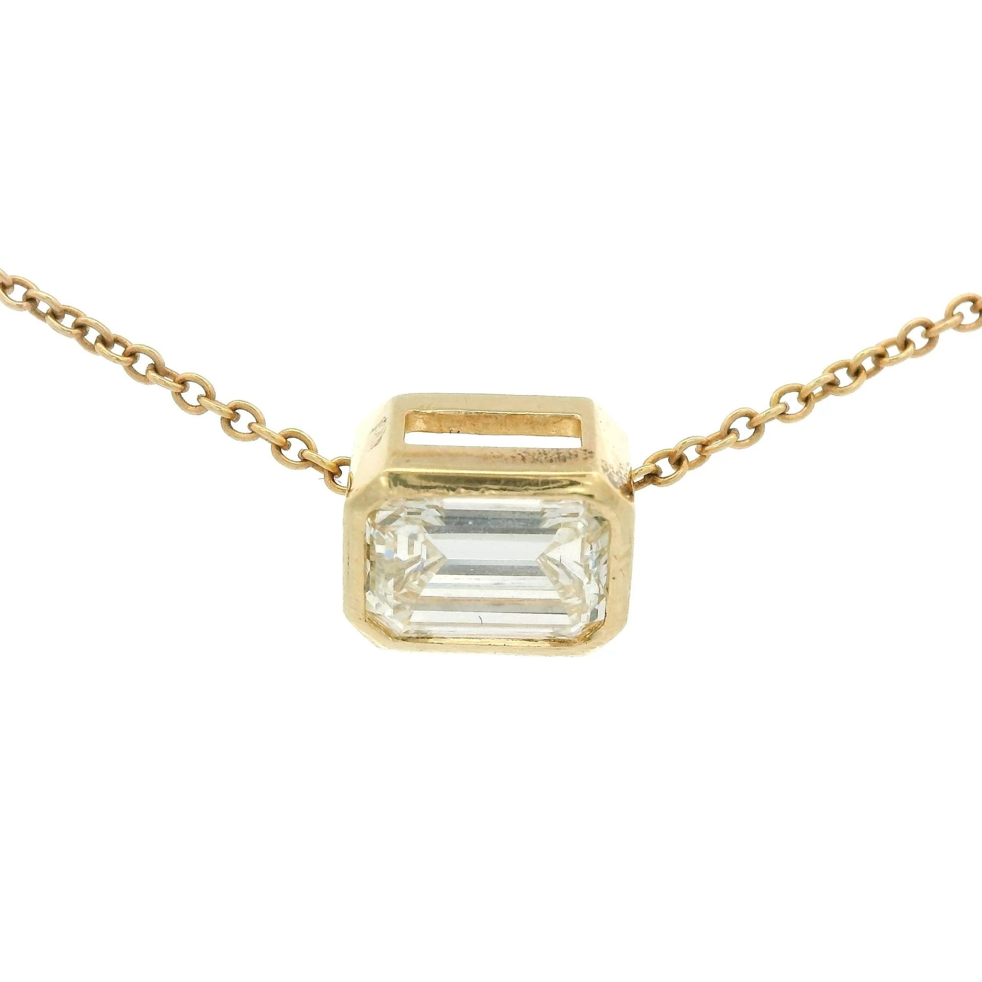 Custom Emerald Cut Diamond Pendant - Forever Rox