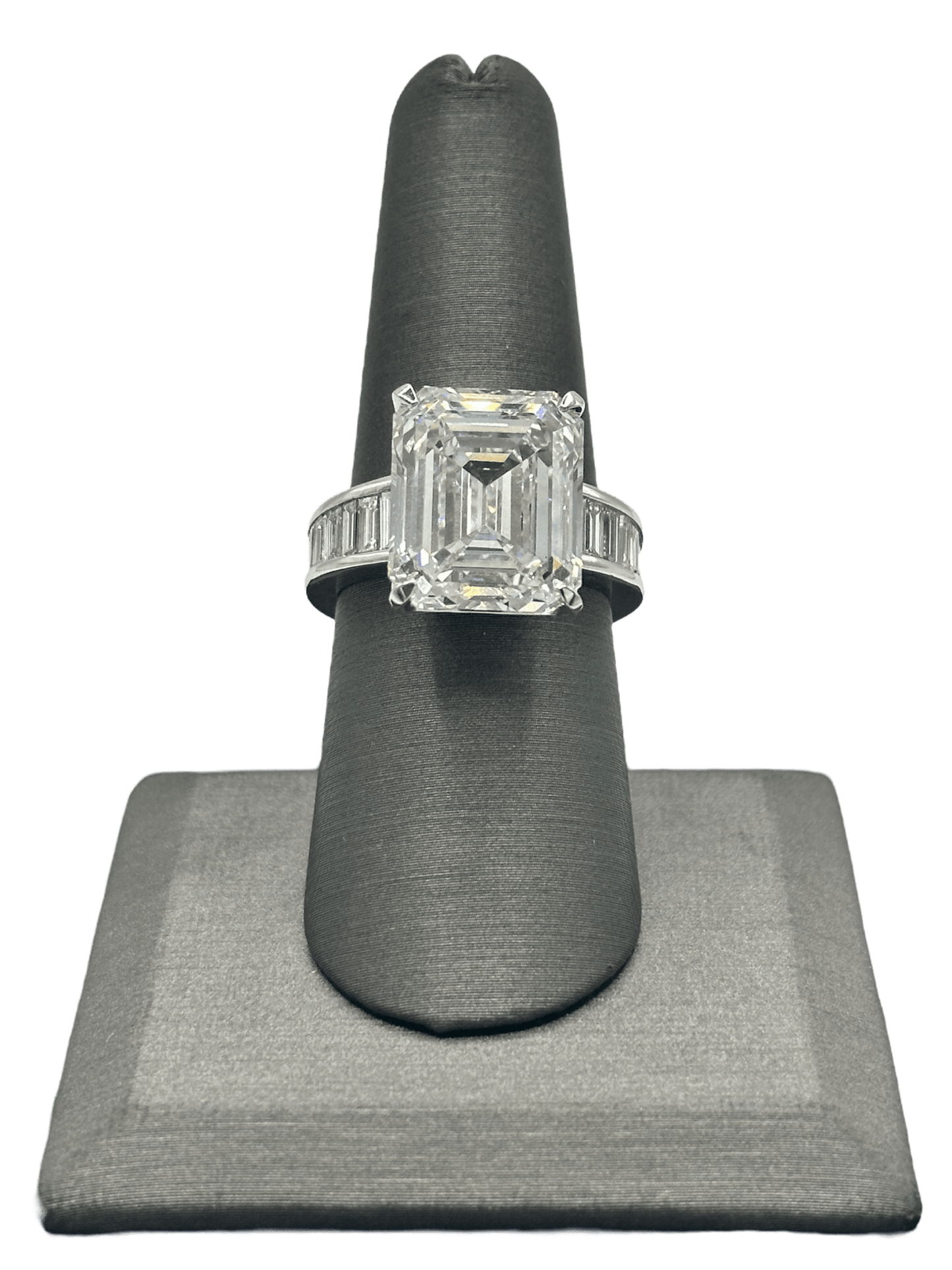 Custom Emerald Cut Diamond Ring With Fitted Emerald Cut Diamond Band - Forever Rox