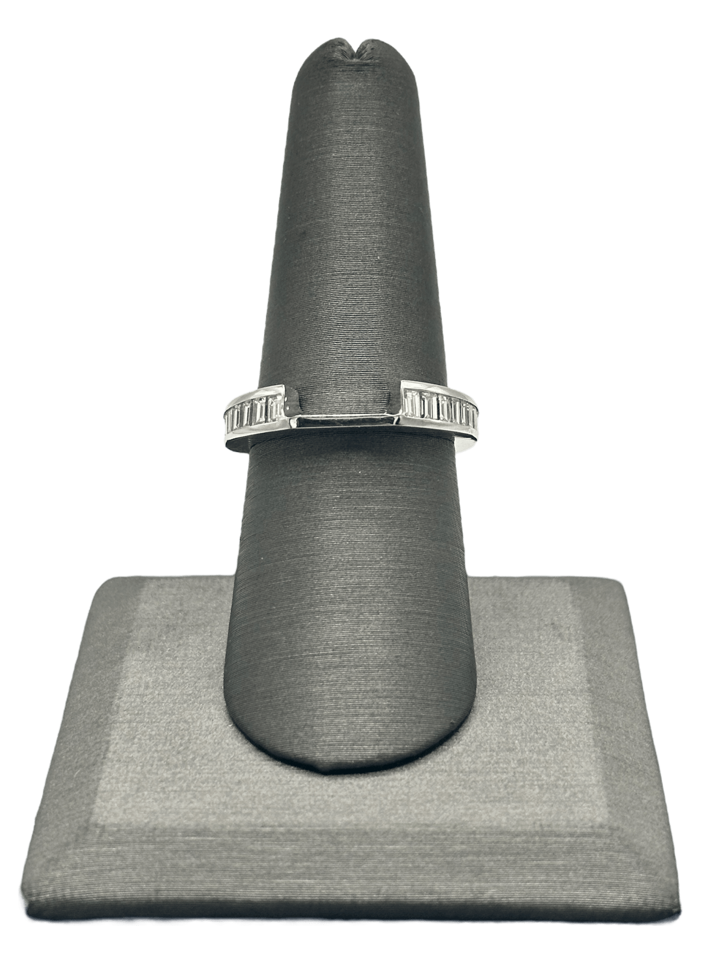 Custom Emerald Cut Diamond Ring With Fitted Emerald Cut Diamond Band - Forever Rox