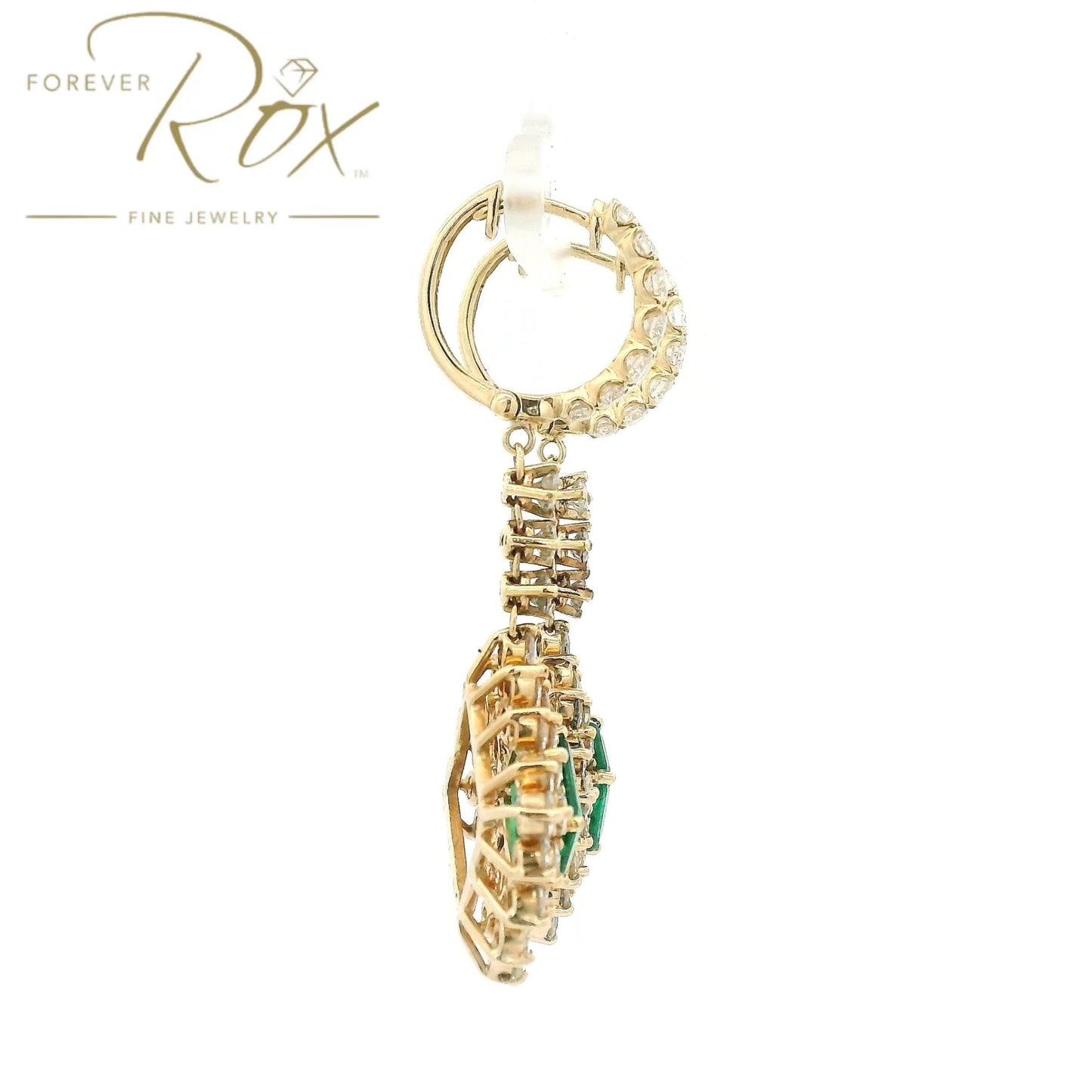 Custom Emerald & Diamond Dangles - Forever Rox
