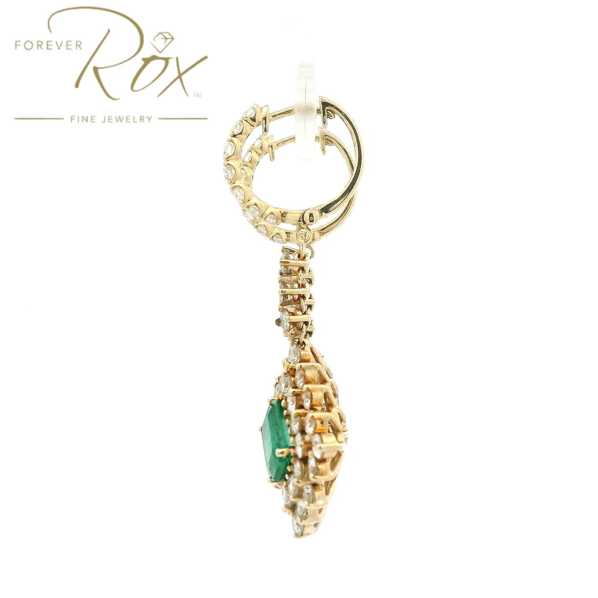 Custom Emerald & Diamond Dangles - Forever Rox