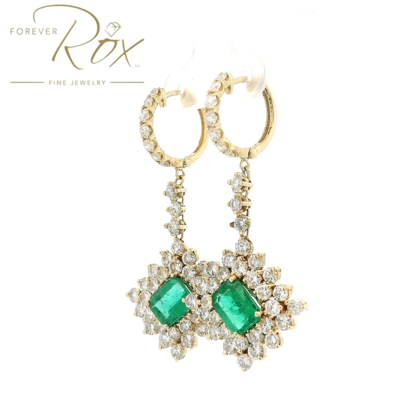 Custom Emerald & Diamond Dangles - Forever Rox