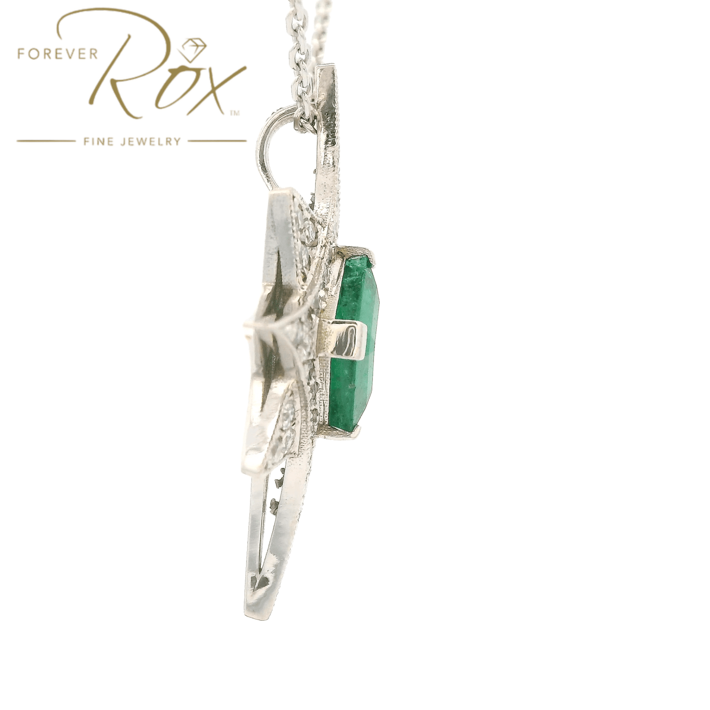 Custom Emerald & Diamond Star Pendant - Forever Rox