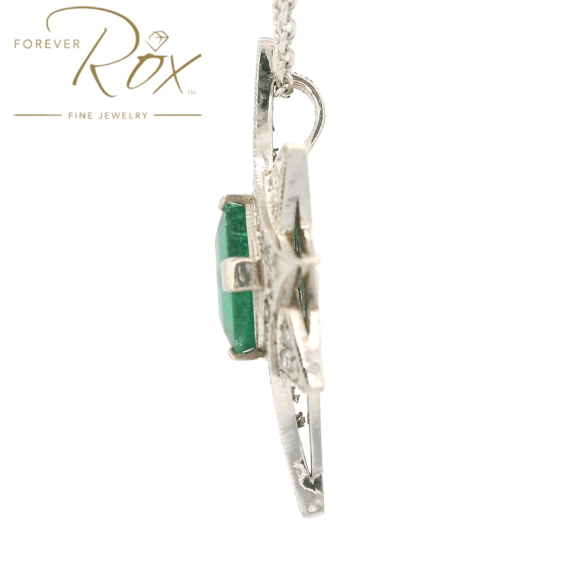Custom Emerald & Diamond Star Pendant - Forever Rox