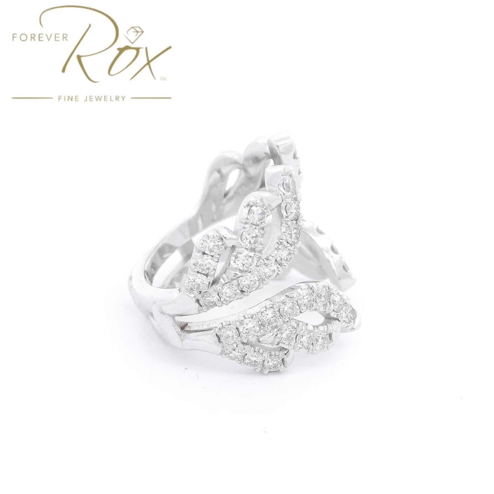 Custom Floral Diamond Ring Guard Band - Forever Rox