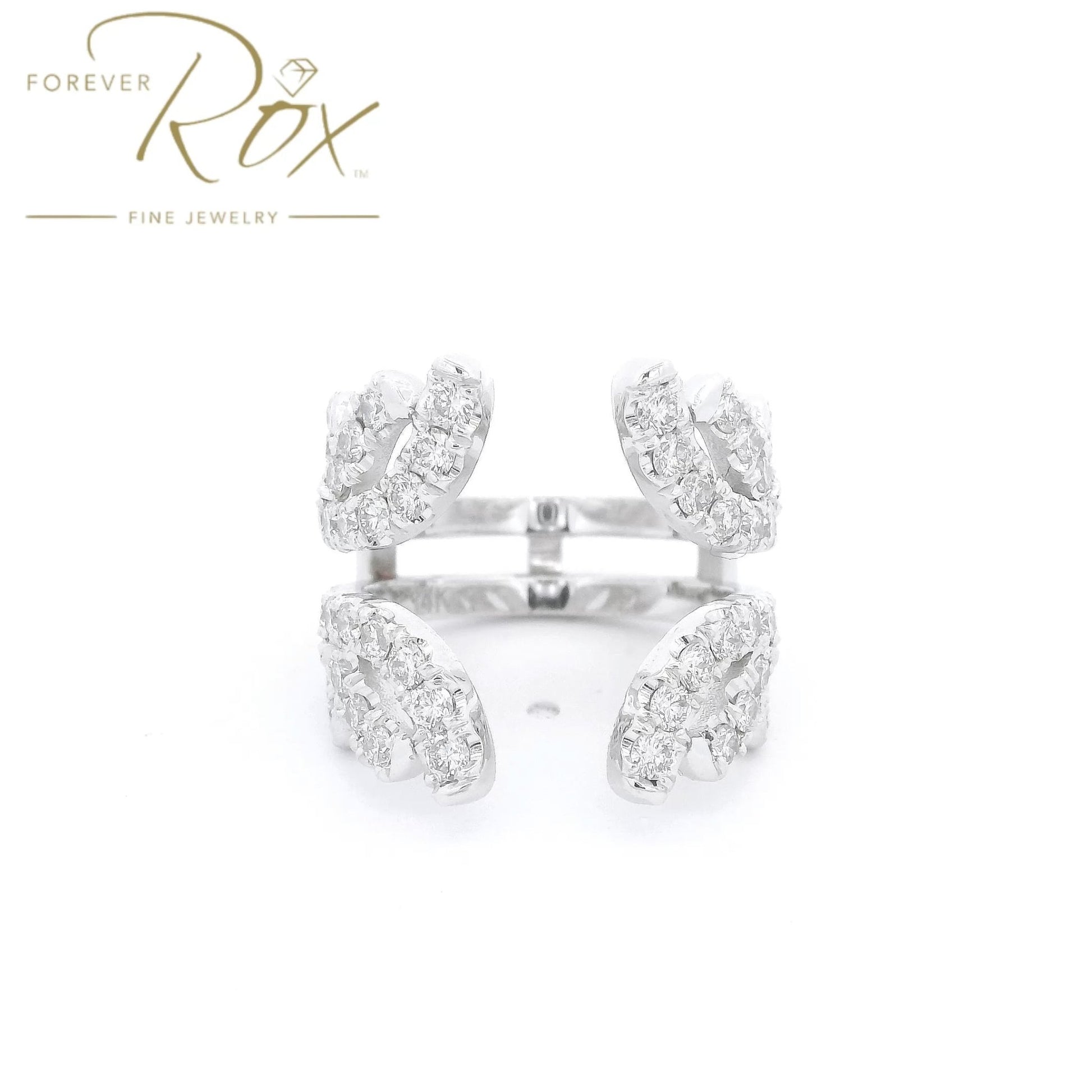 Custom Floral Diamond Ring Guard Band - Forever Rox