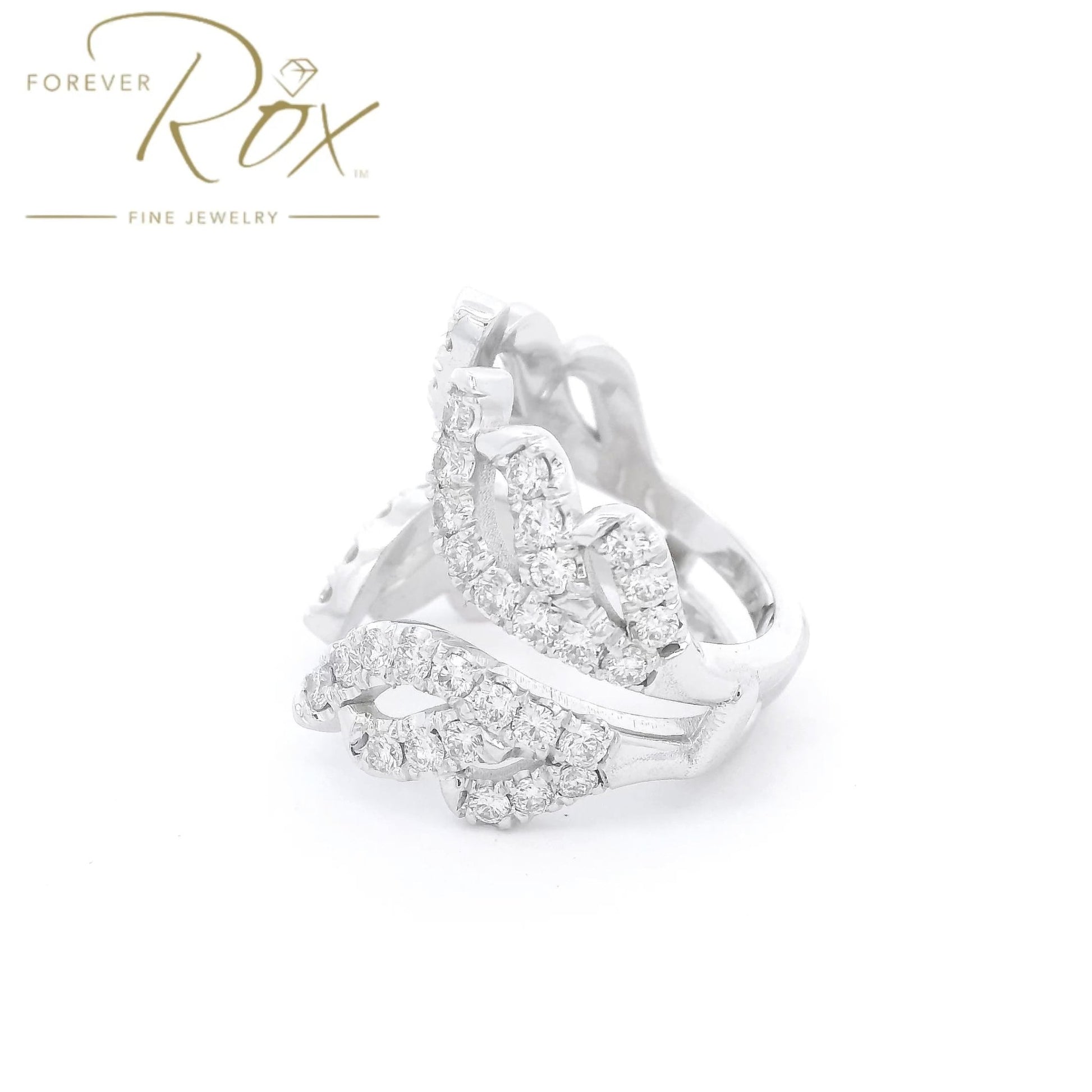 Custom Floral Diamond Ring Guard Band - Forever Rox