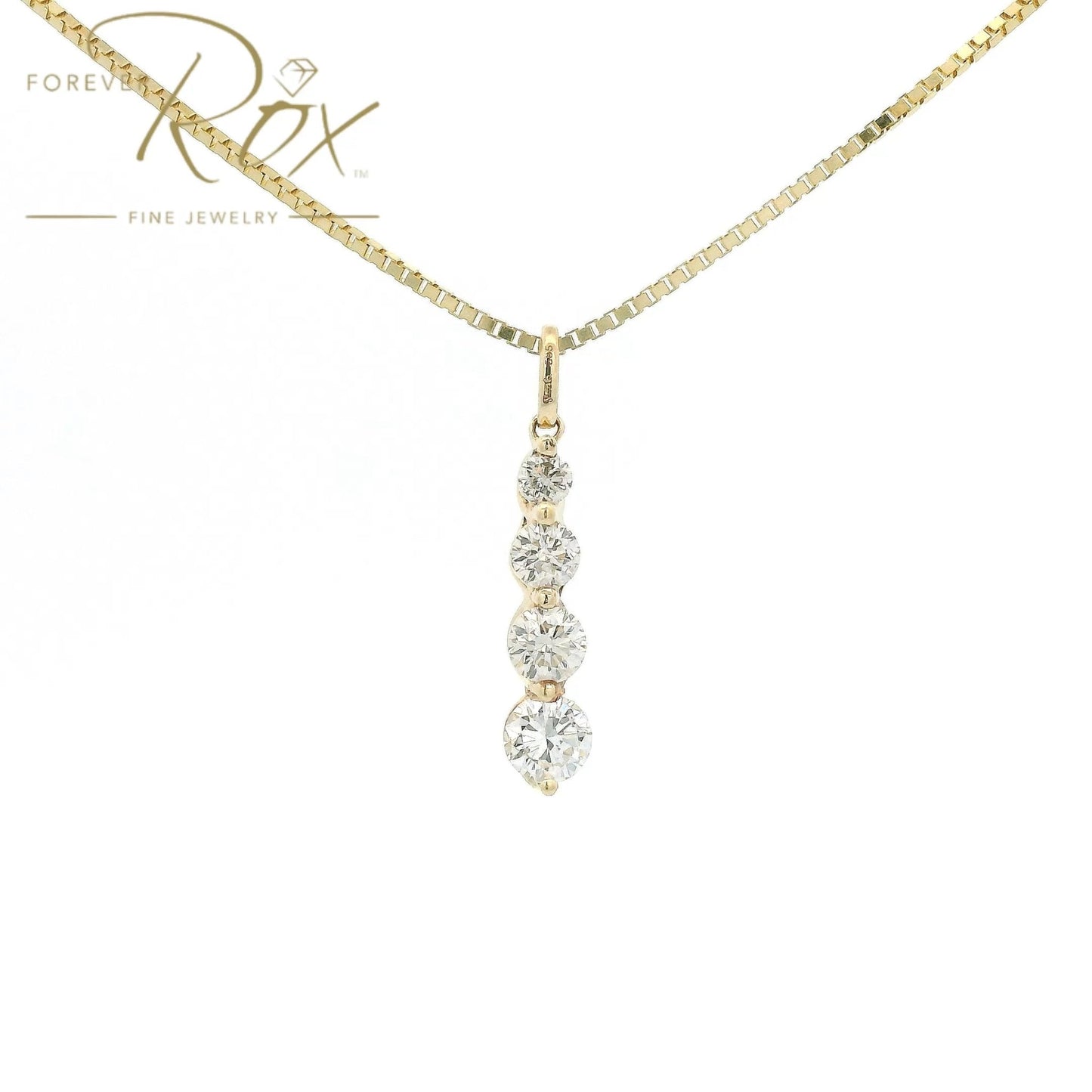 Custom Four Round Cut Diamond Graduating Size Pendant - Forever Rox Fine Jewelry