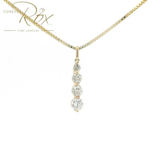 Custom Four Round Cut Diamond Graduating Size Pendant - Forever Rox Fine Jewelry