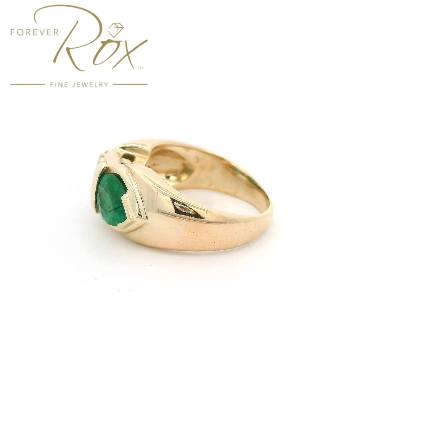 Custom Full Restoration Two Pear Cut Emerald & Two Round Cut Diamond Ring - Forever Rox Fine Jewelry