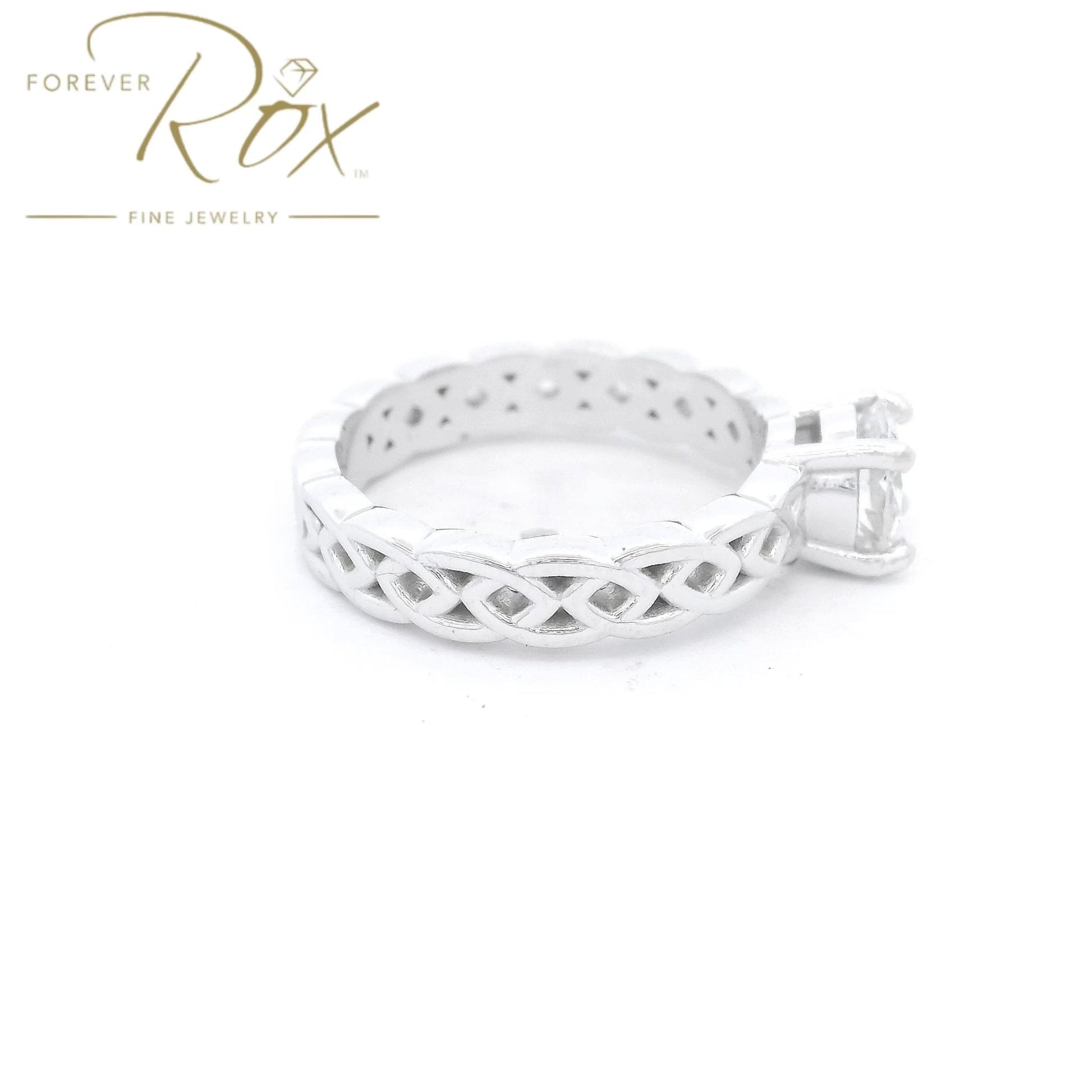 Custom Knot Design Solitaire Diamond Ring - Forever Rox