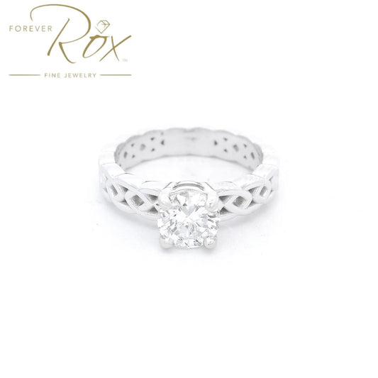 Custom Knot Design Solitaire Diamond Ring - Forever Rox