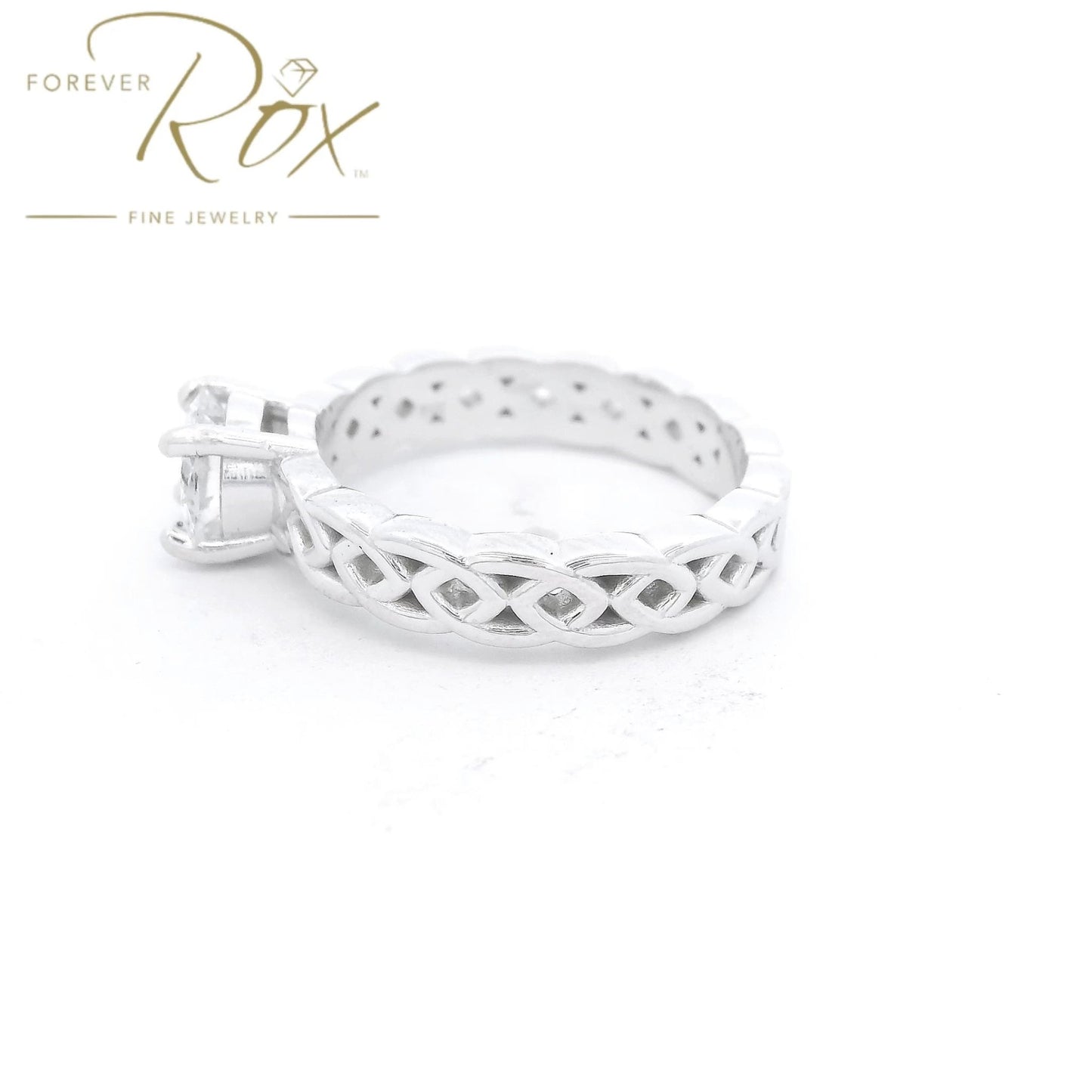 Custom Knot Design Solitaire Diamond Ring - Forever Rox