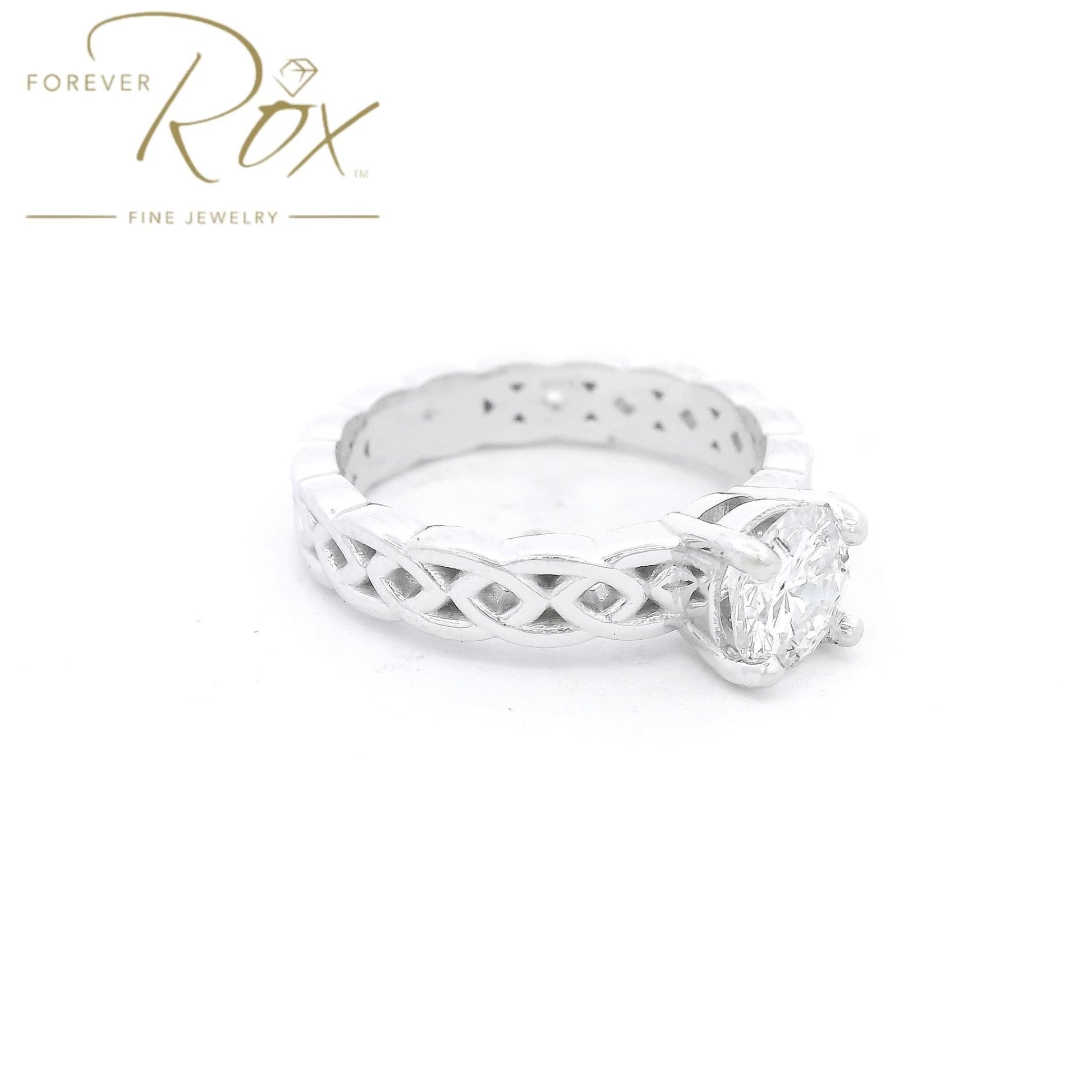 Custom Knot Design Solitaire Diamond Ring - Forever Rox