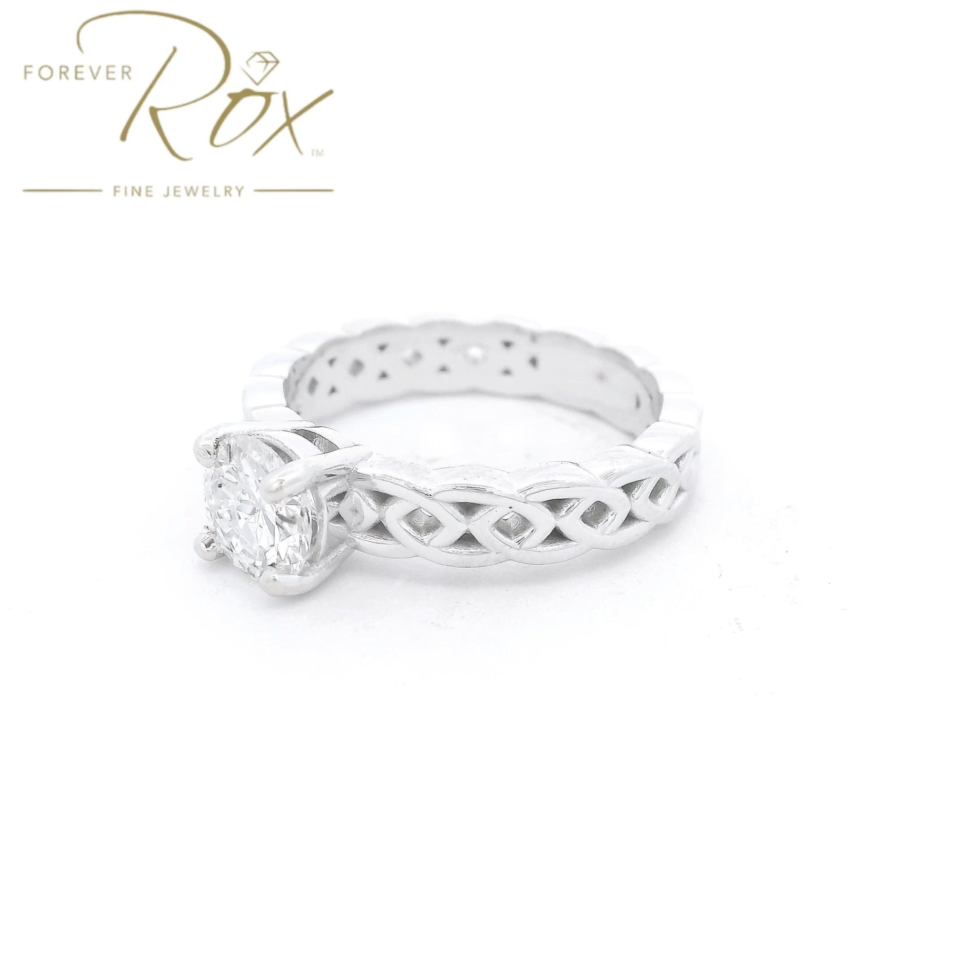 Custom Knot Design Solitaire Diamond Ring - Forever Rox