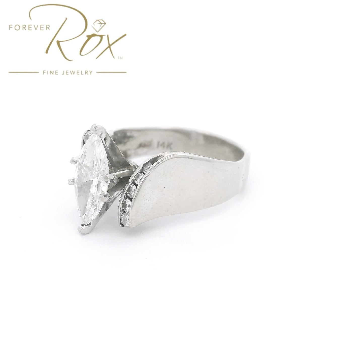 Custom Marquise & Round Diamond Ring - Forever Rox