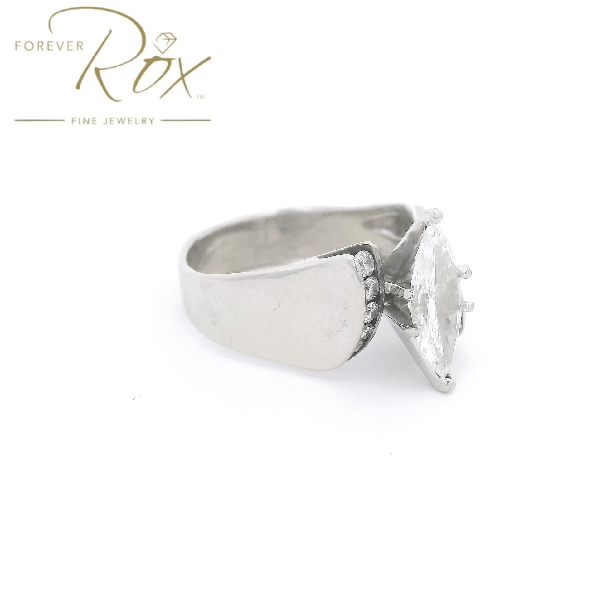 Custom Marquise & Round Diamond Ring - Forever Rox