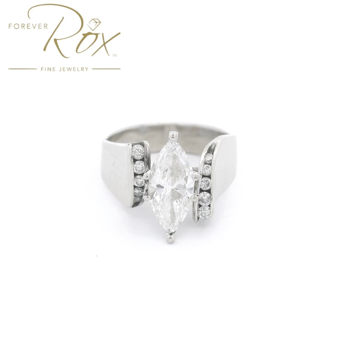 Custom Marquise & Round Diamond Ring - Forever Rox