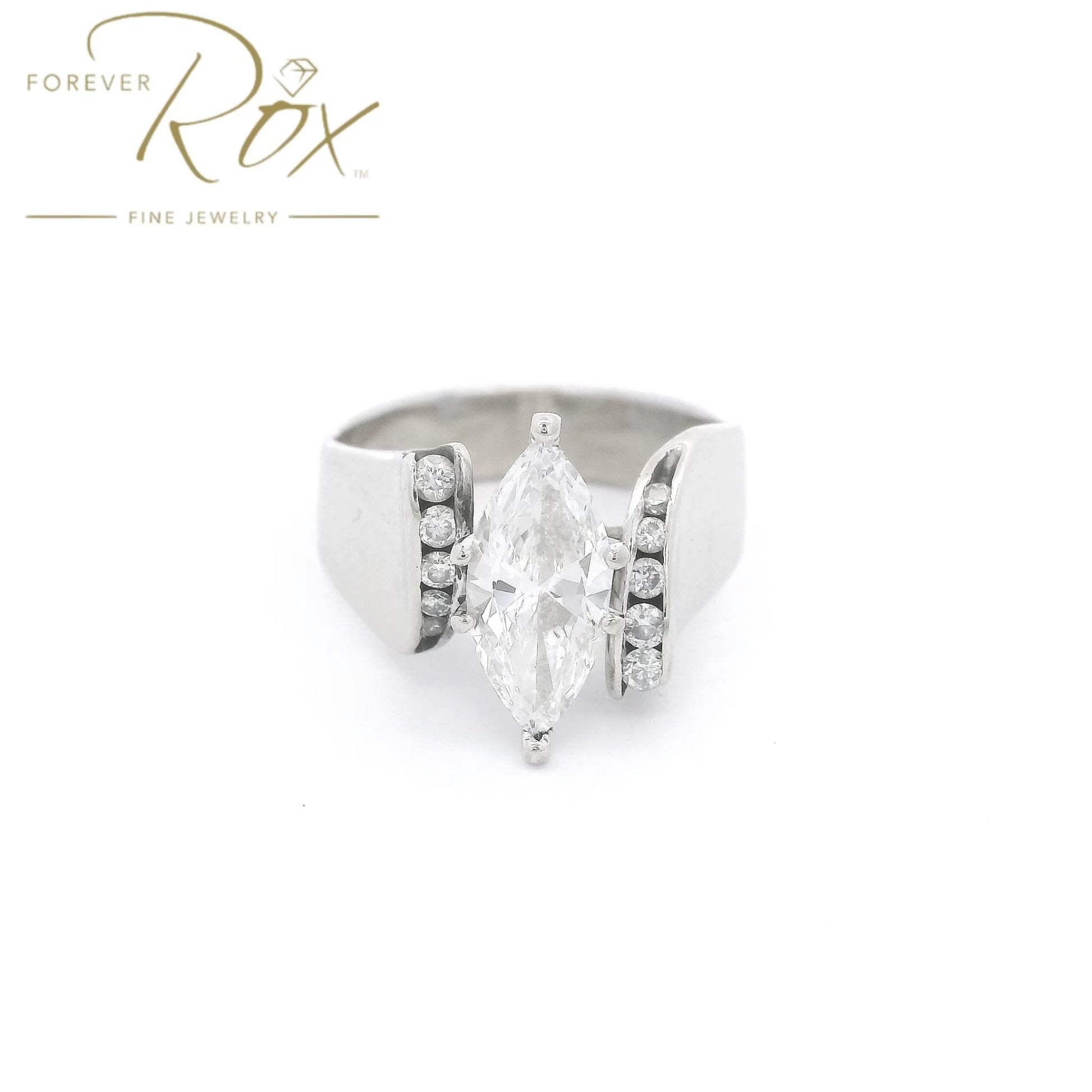 Custom Marquise & Round Diamond Ring - Forever Rox