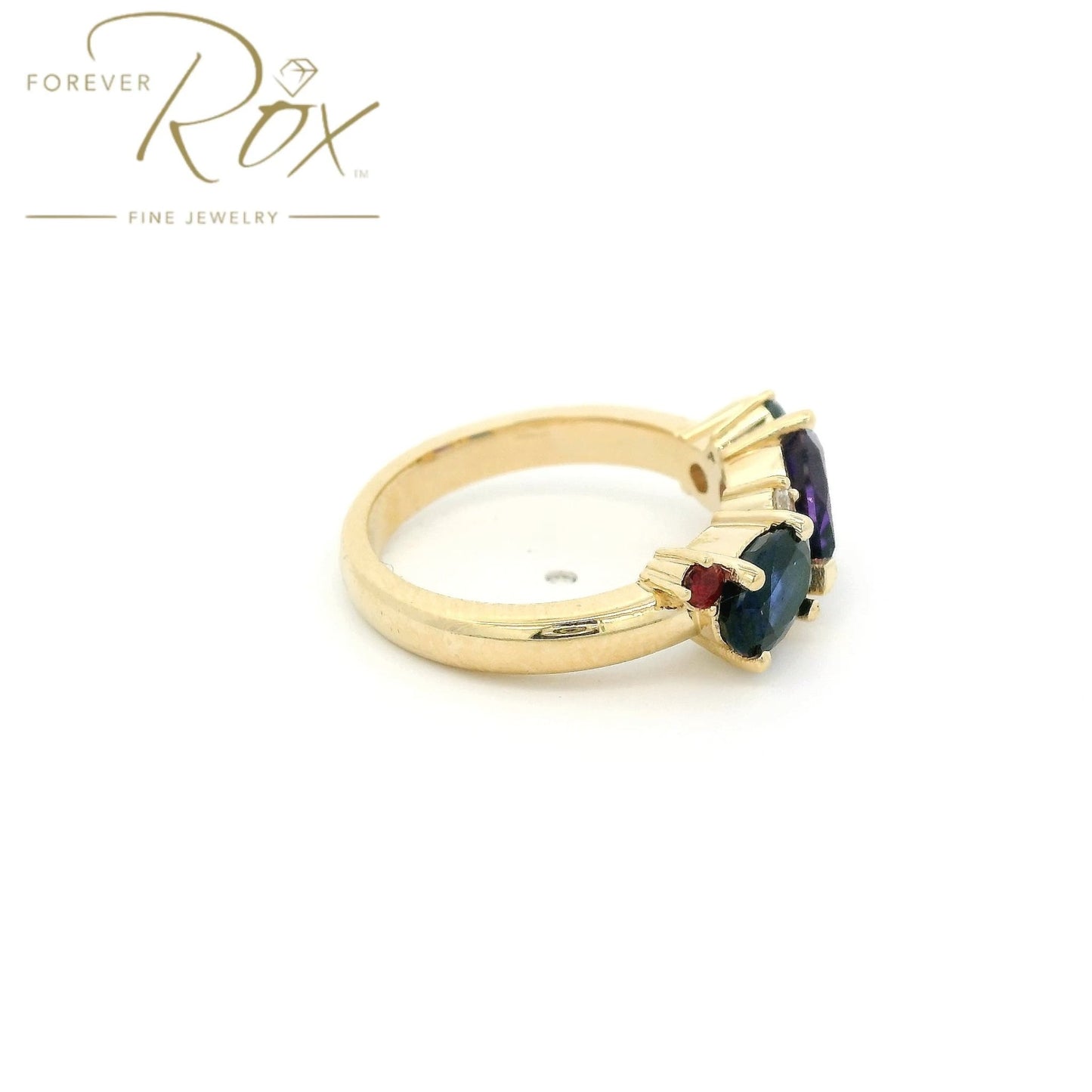 Custom Multi Color Stone & Diamond Ring - Forever Rox