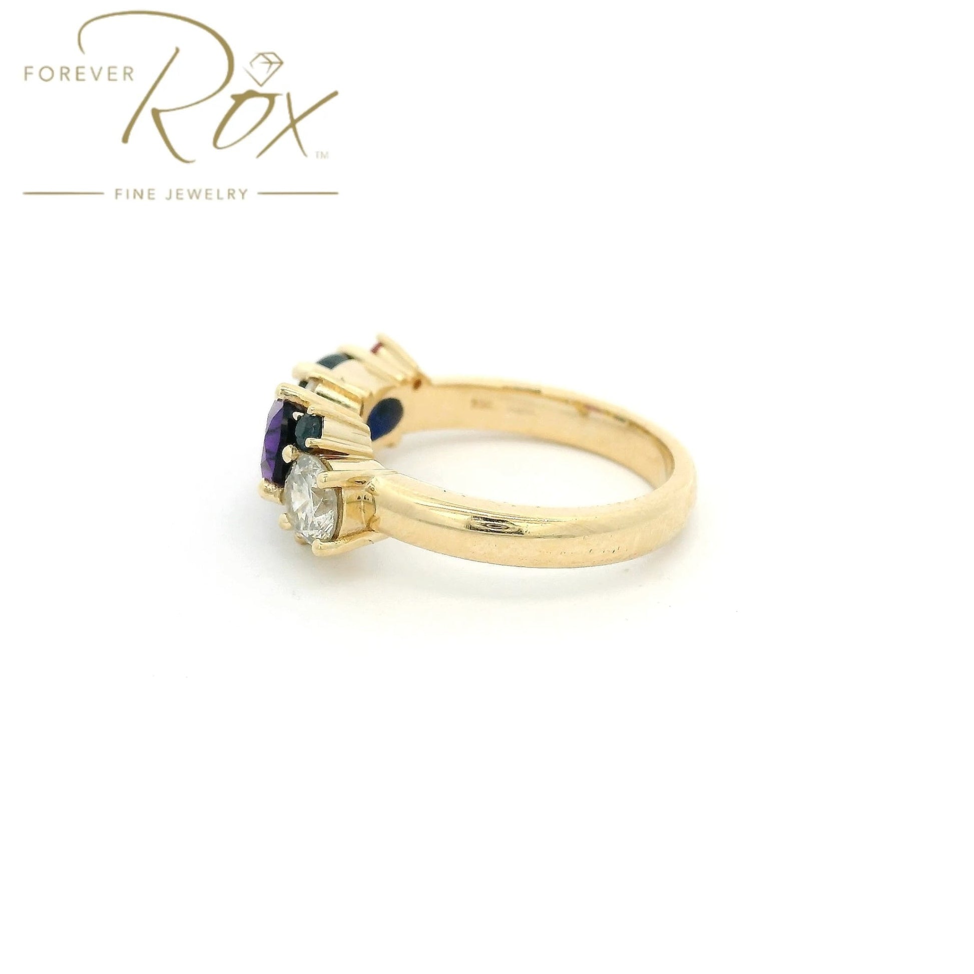 Custom Multi Color Stone & Diamond Ring - Forever Rox