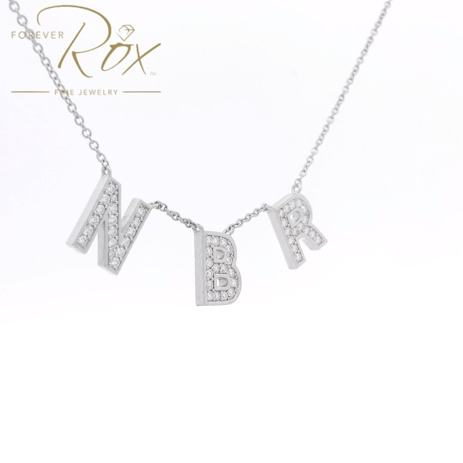 Custom NBR Initials Diamond Pendant - Forever Rox