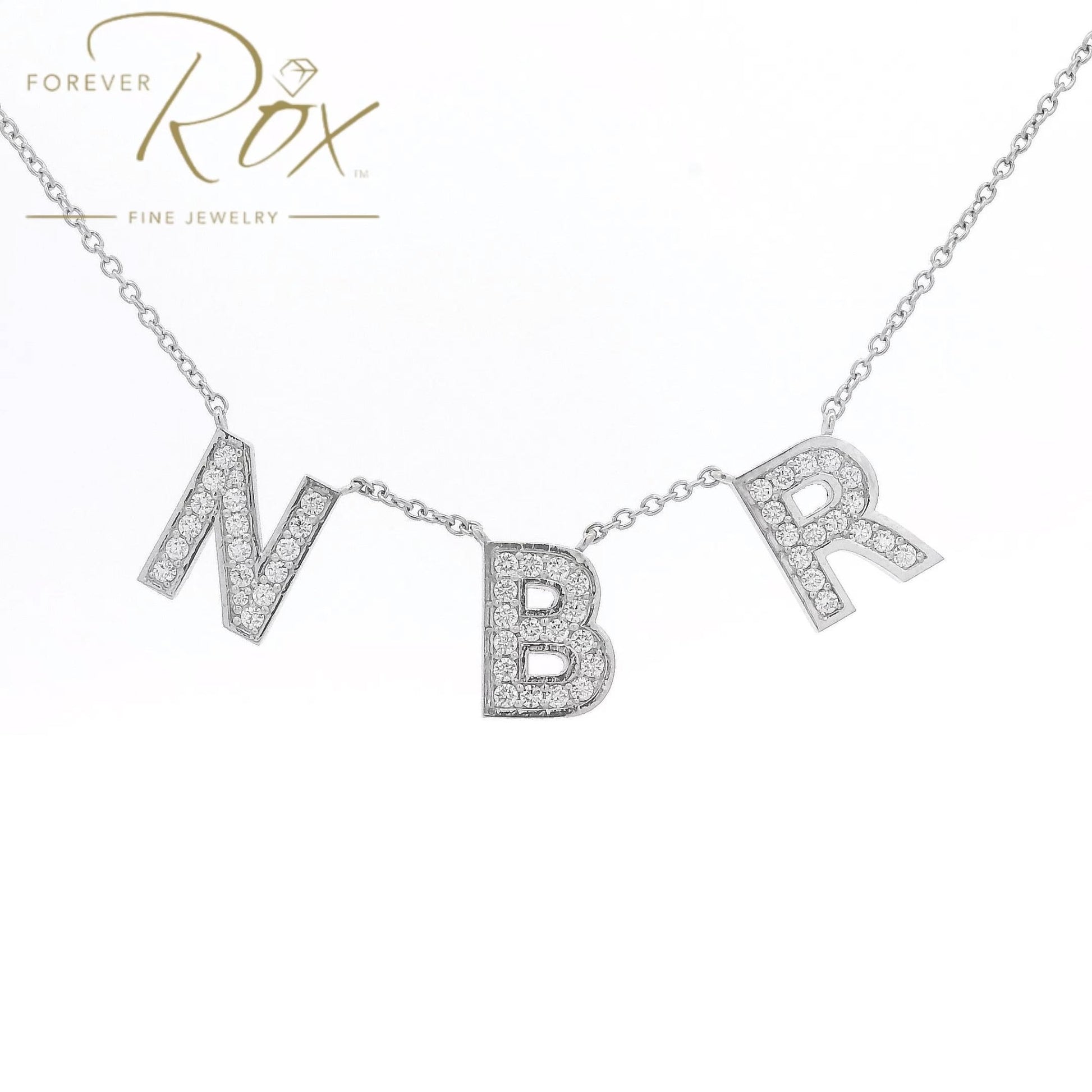 Custom NBR Initials Diamond Pendant - Forever Rox