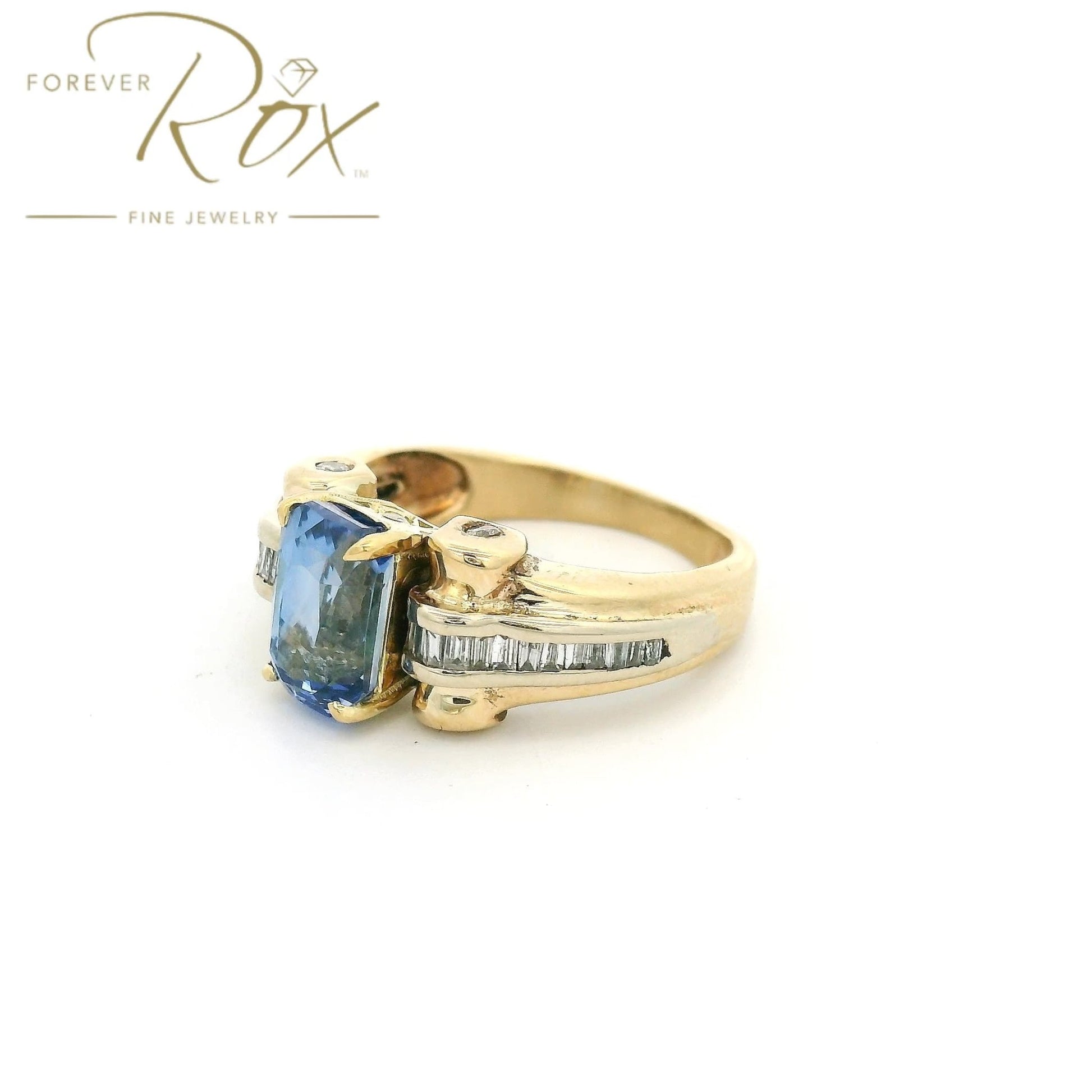 Custom Non Heat Treated Sapphire & Diamond Ring - Forever Rox Fine Jewelry