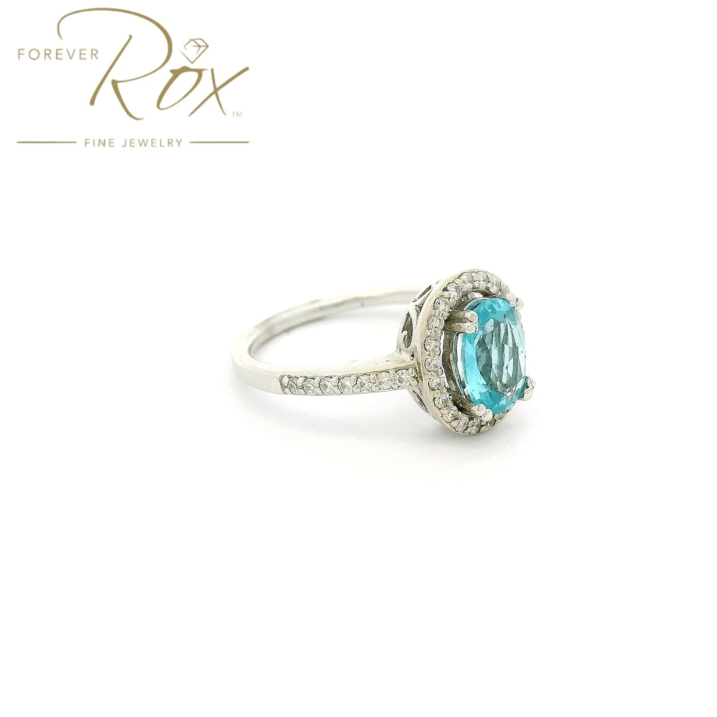 Custom Oval Cut Apatite & Diamond Ring - Forever Rox Fine Jewelry