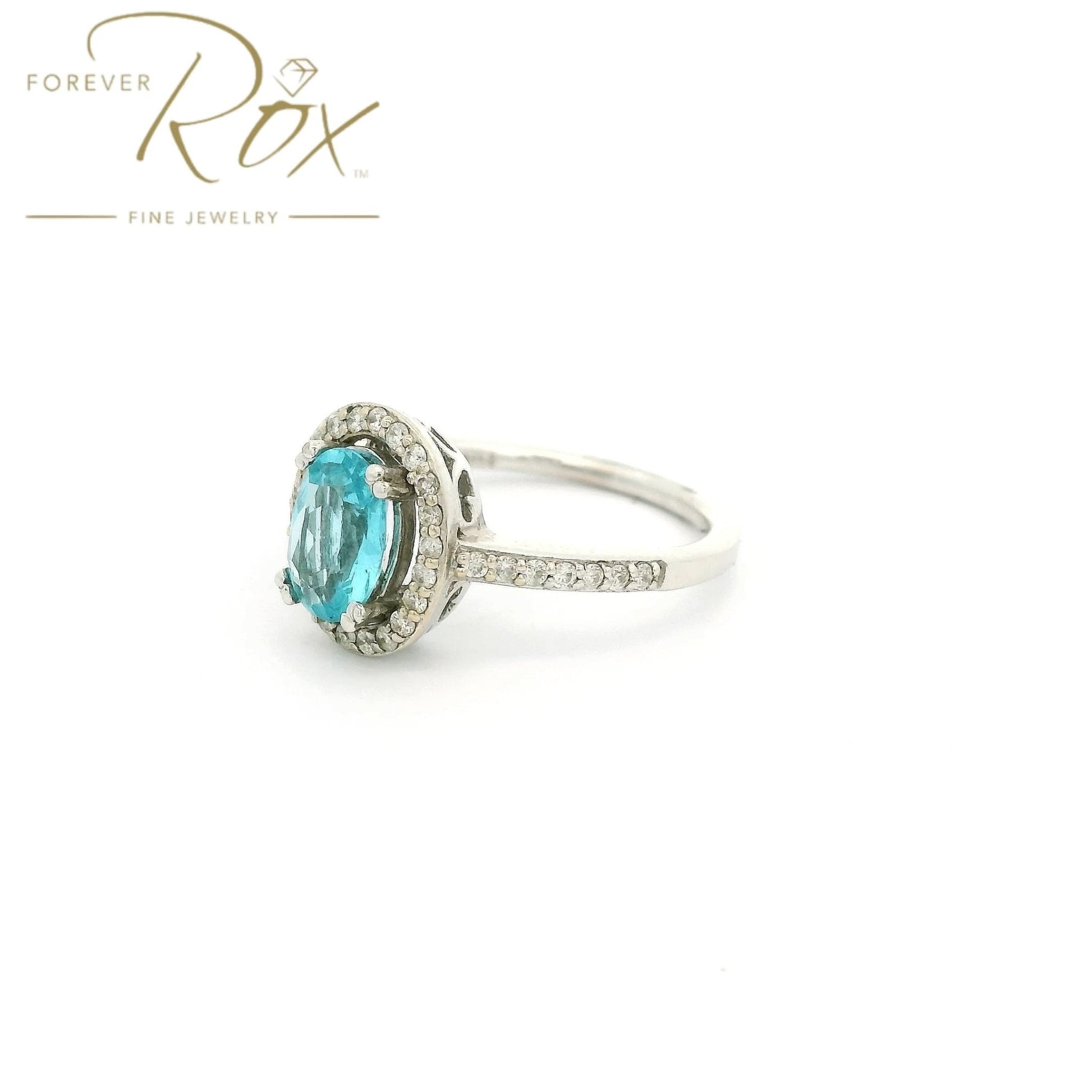 Custom Oval Cut Apatite & Diamond Ring - Forever Rox Fine Jewelry