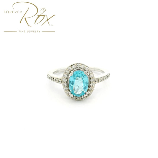 Custom Oval Cut Apatite & Diamond Ring - Forever Rox Fine Jewelry